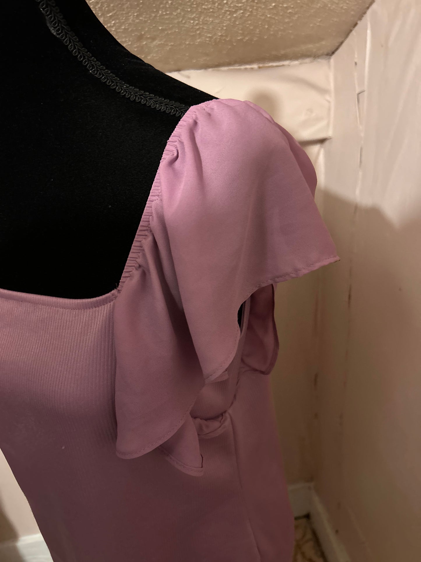 Lily Morgan large pink ruffle sleeve tank blouse