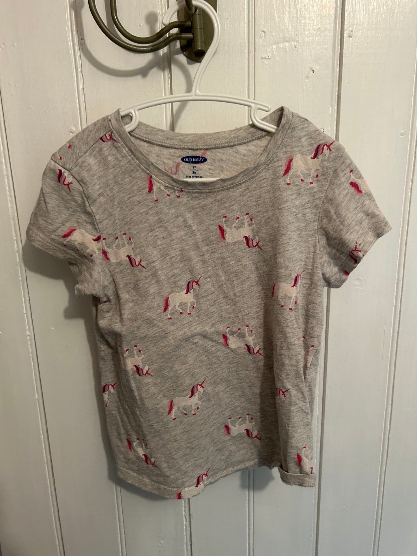 Old navy 5t grey & pink unicorn tshirt