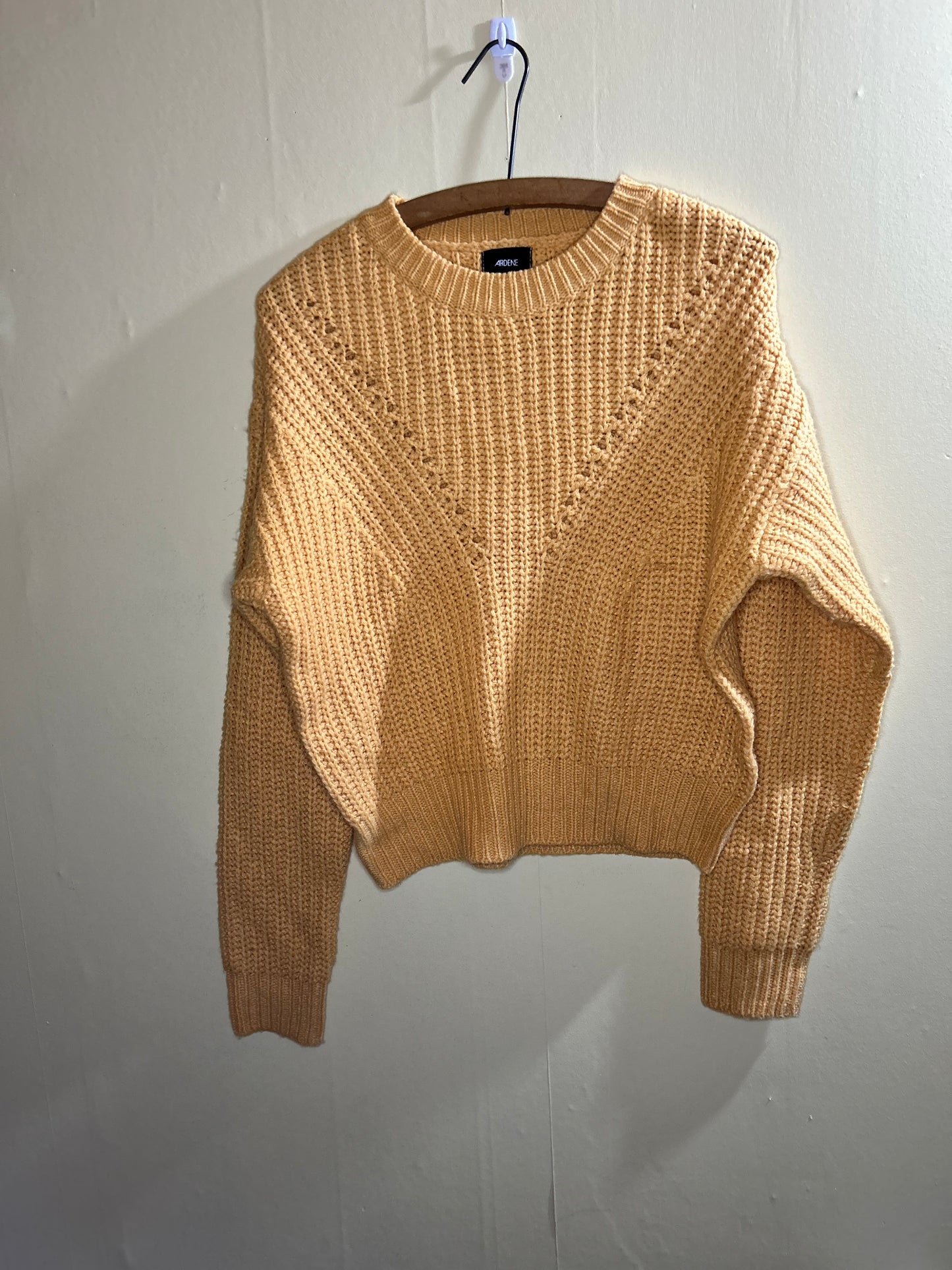 Ardene medium yellow knit cropped sweater