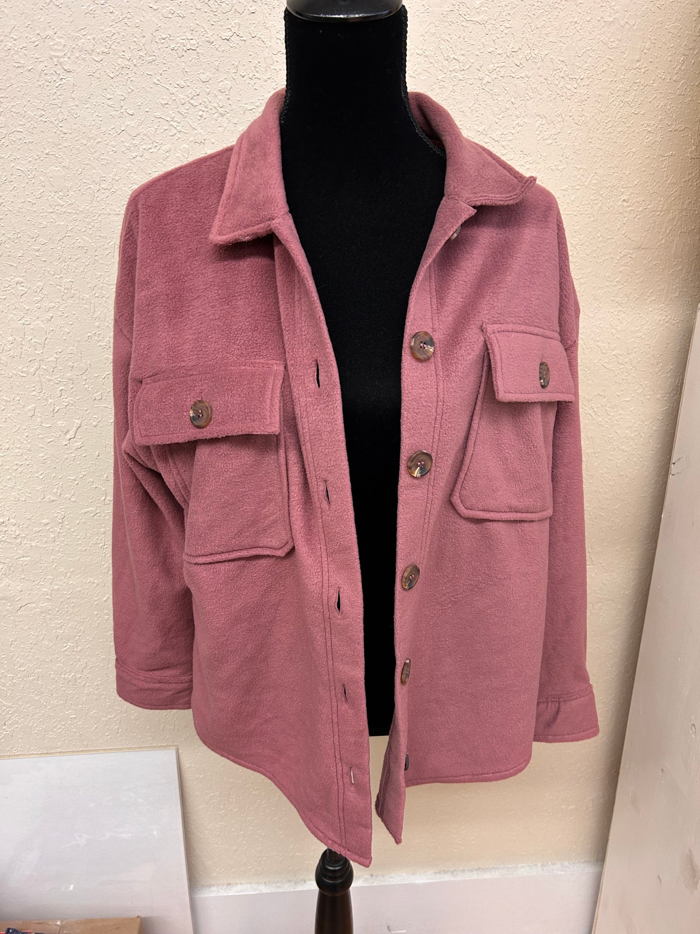 Wild skye medium pink fleece Shacket