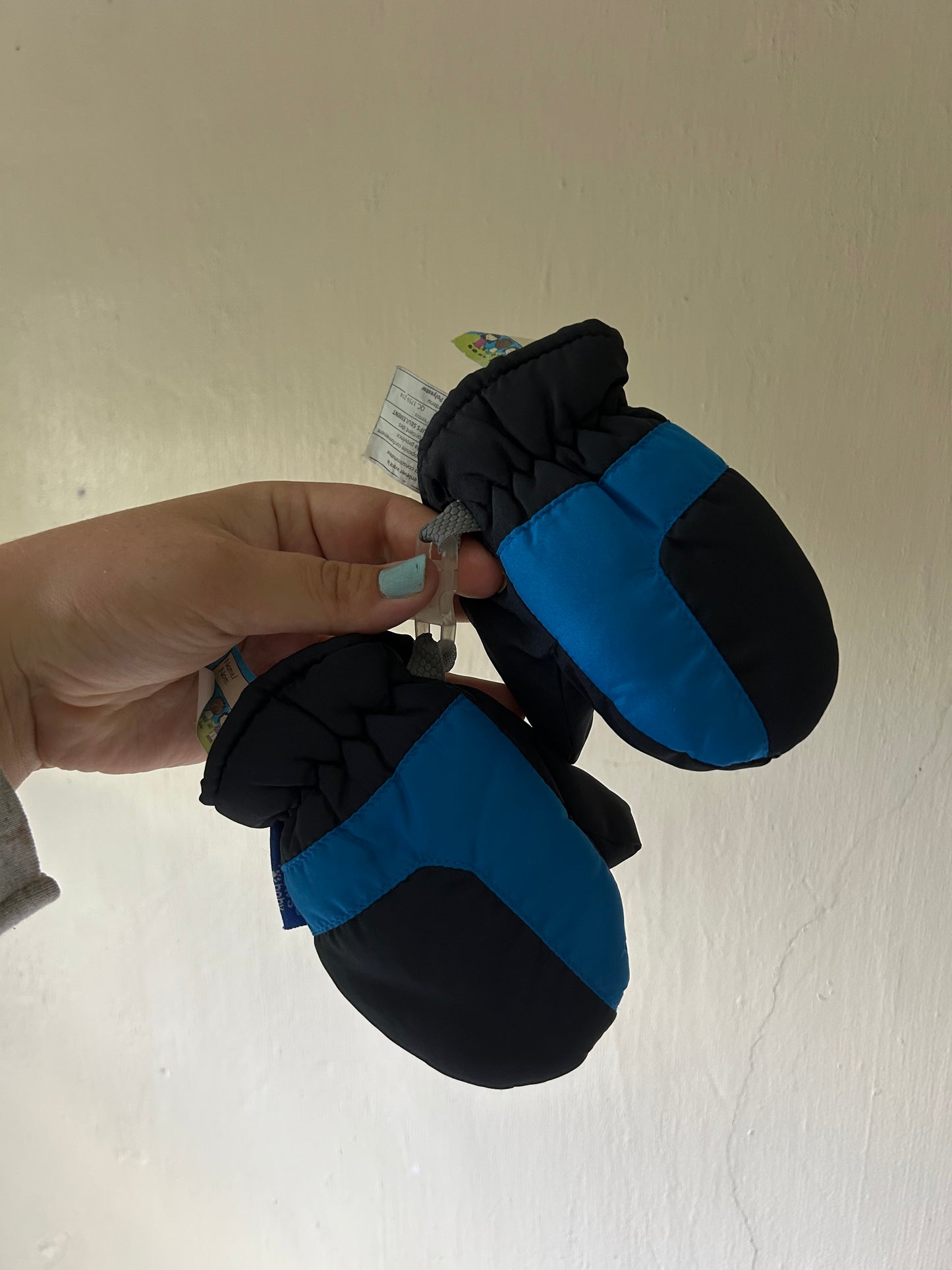Hot paws 12/24m blue winter mittens