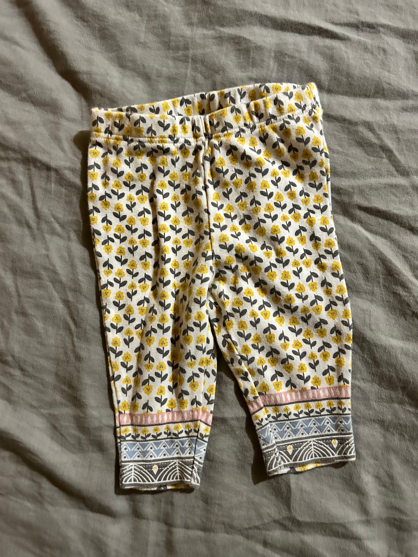Carters 3m yellow floral leggings