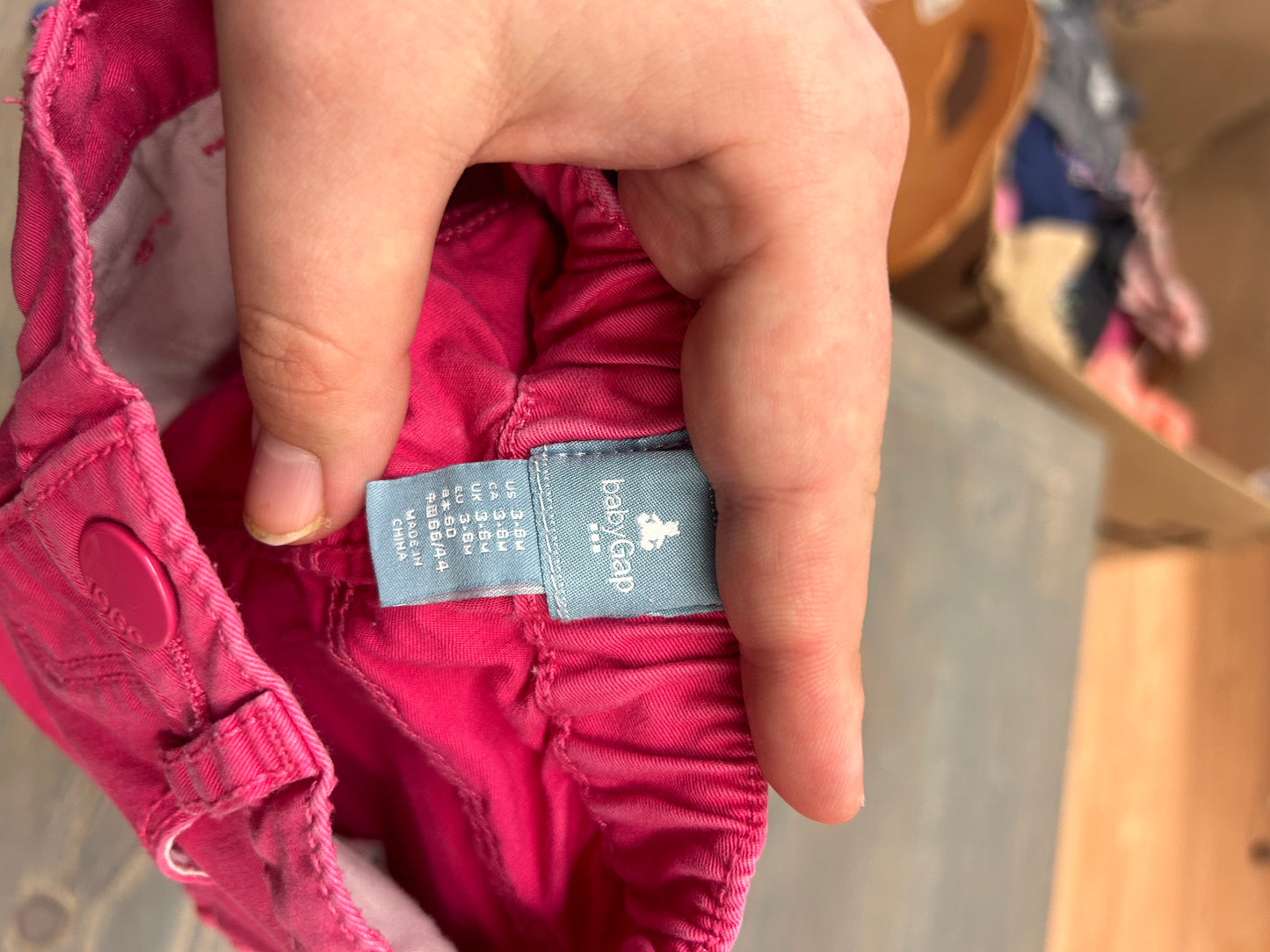 Gap 3/6m pink denim shorts