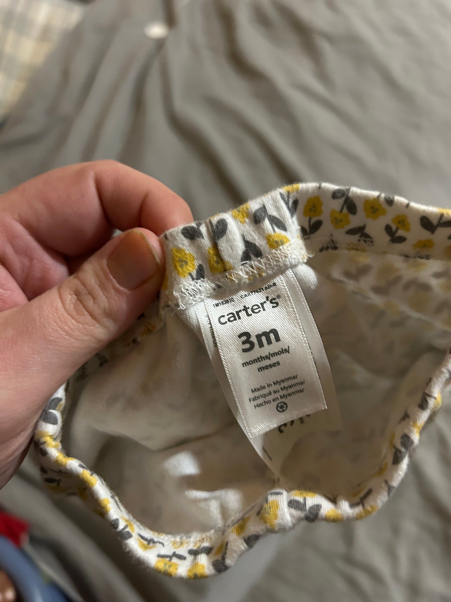 Carters 3m yellow floral leggings