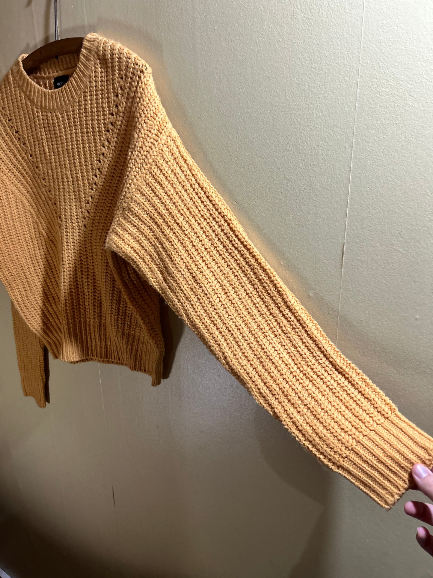 Ardene medium yellow knit cropped sweater