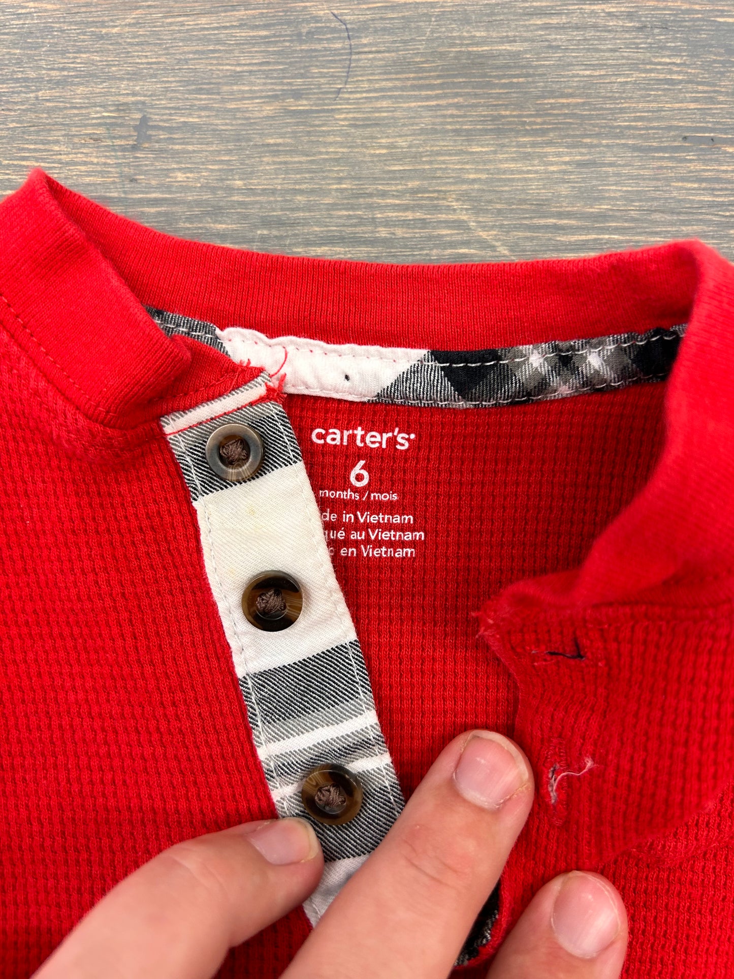 Carters red waffle knit onesie