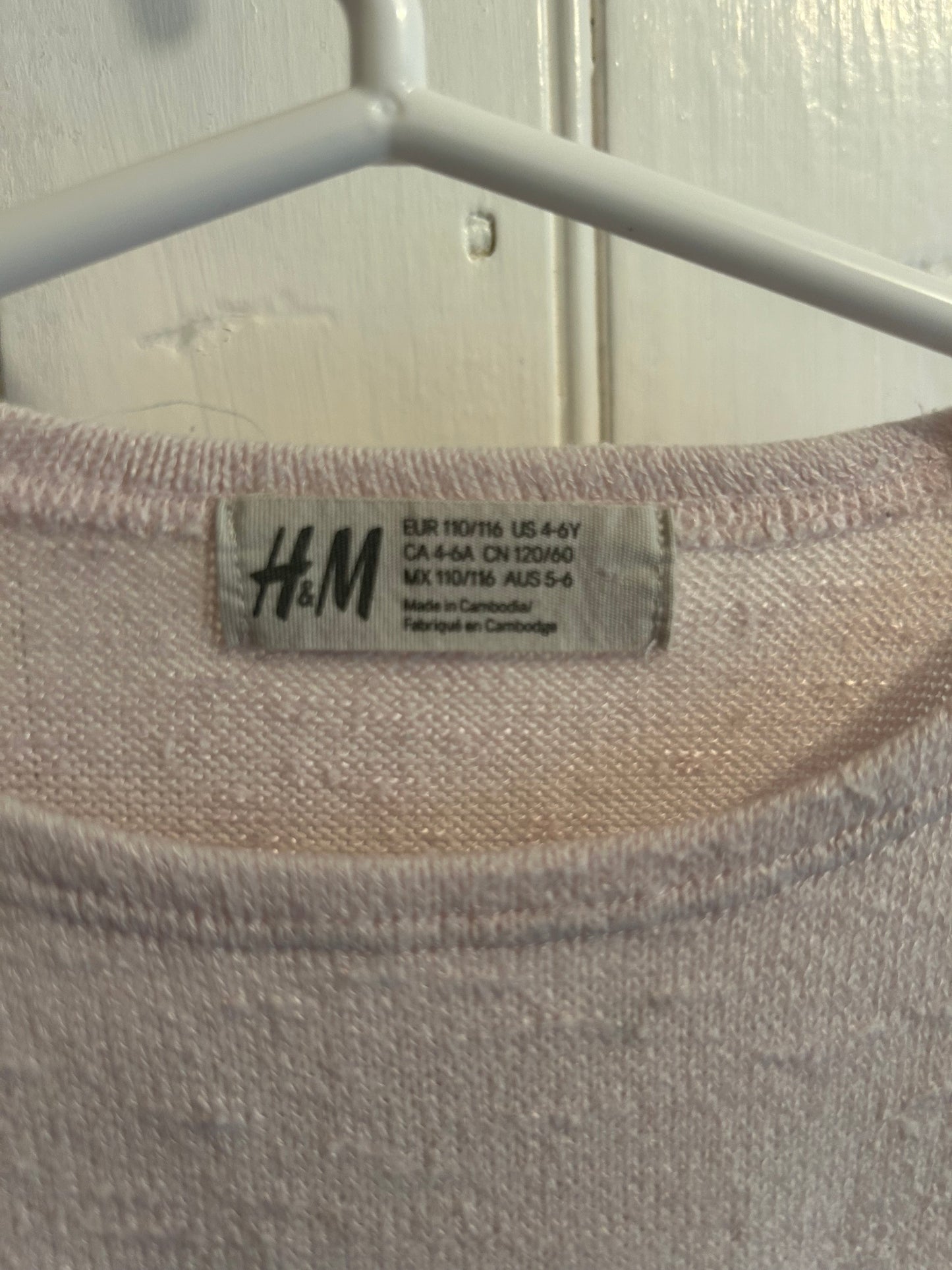 H&M youth 4/6 off white lace hem top
