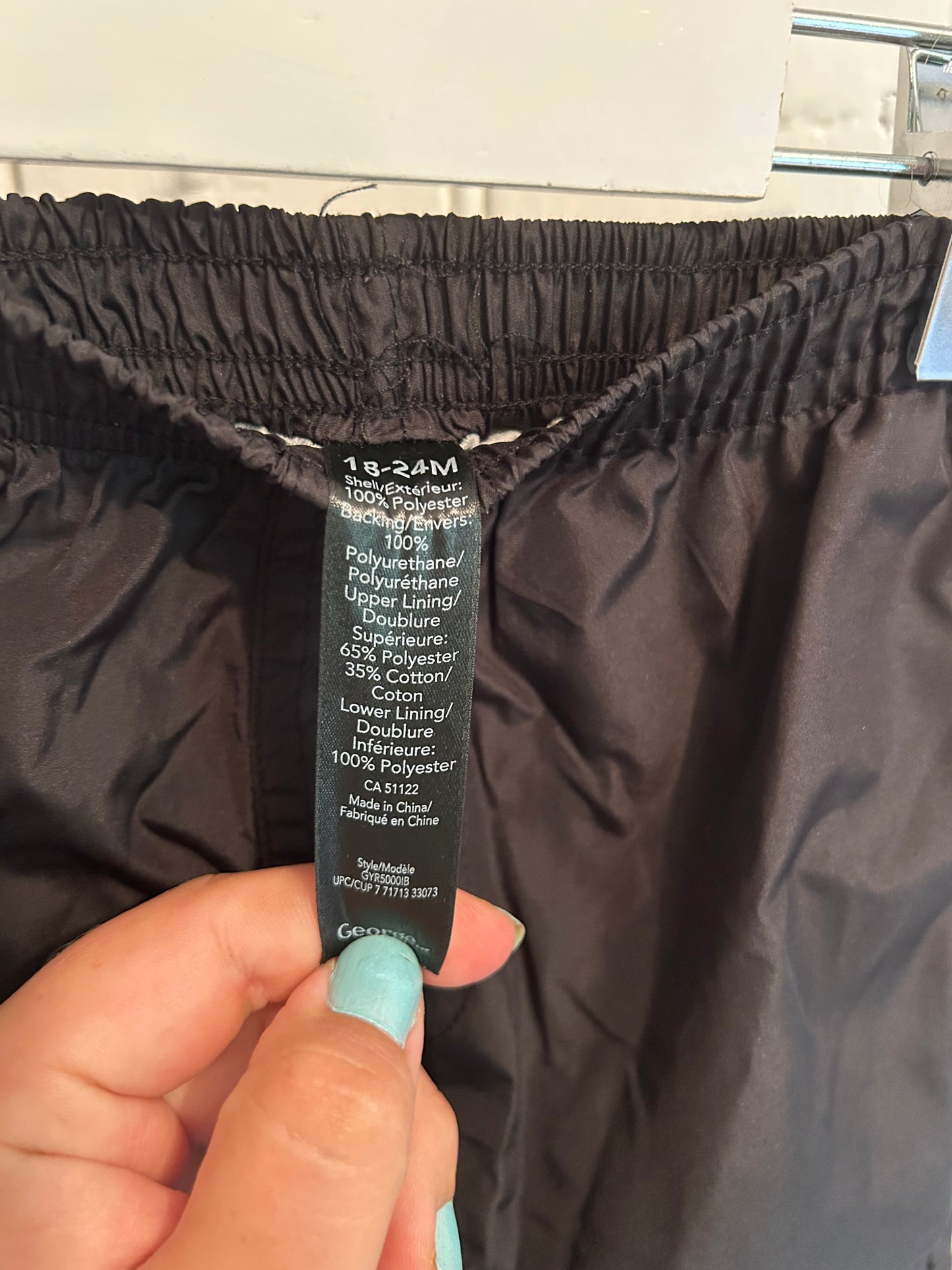 George 18/24m black splash pants