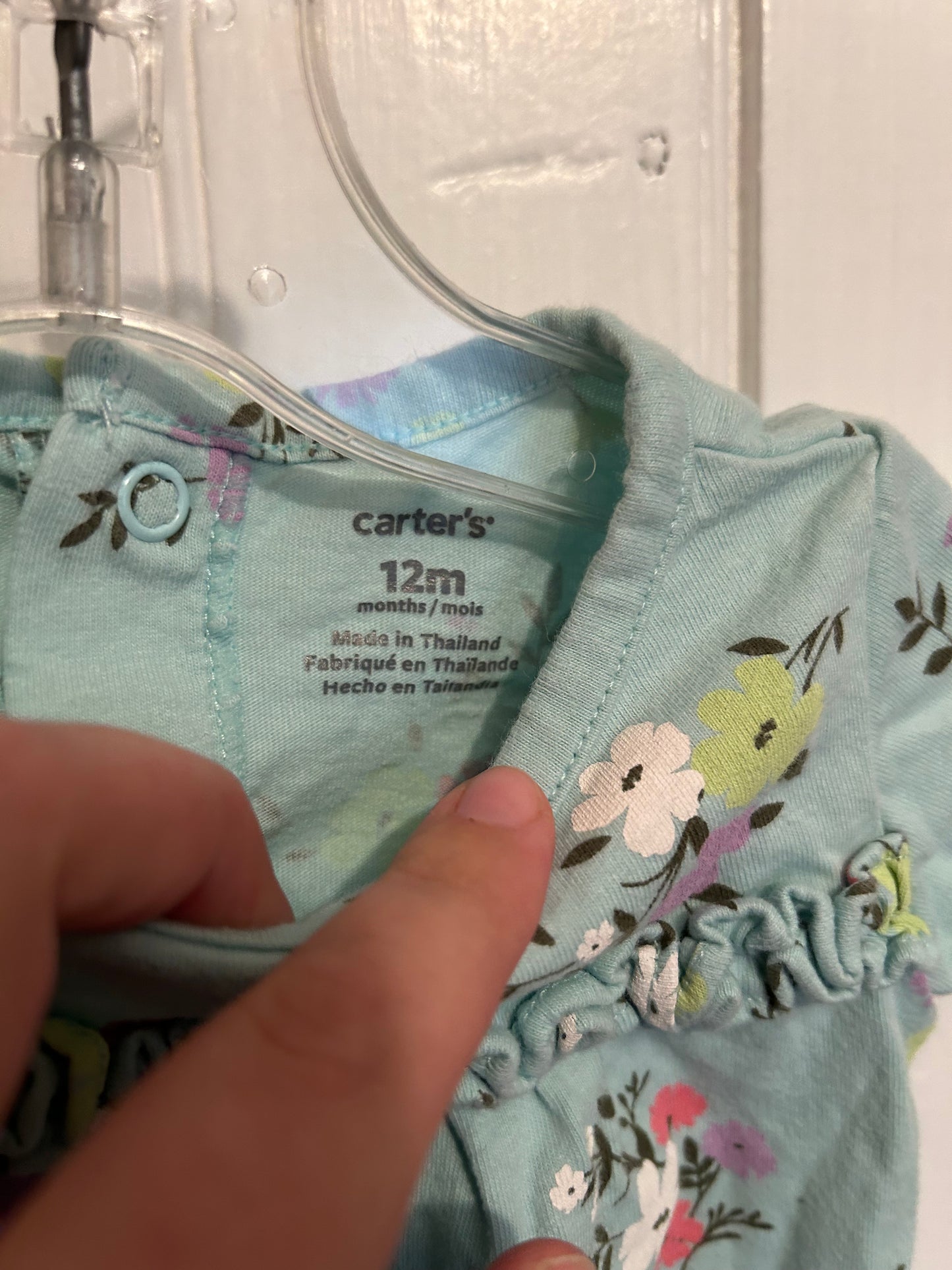 Carters 12m blue floral top