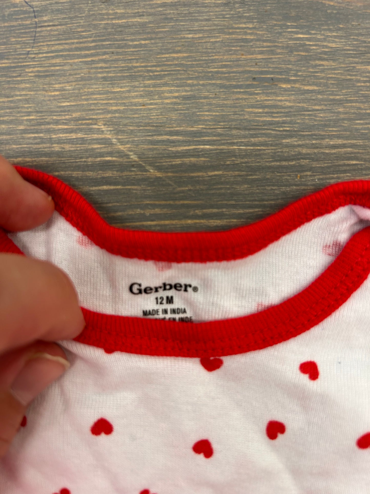 Gerber 12m red polka dot onesie