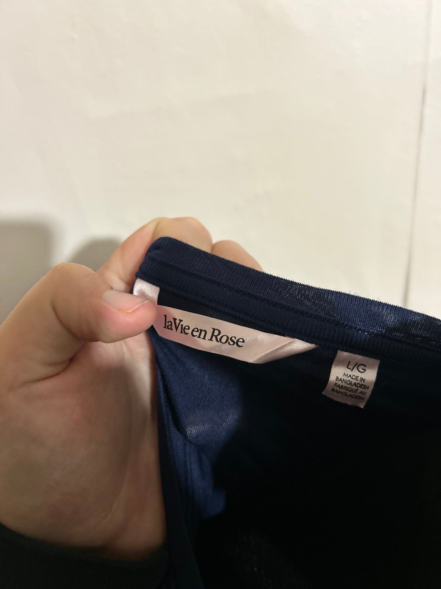 La vie en rose large navy blue long sleeve shirt
