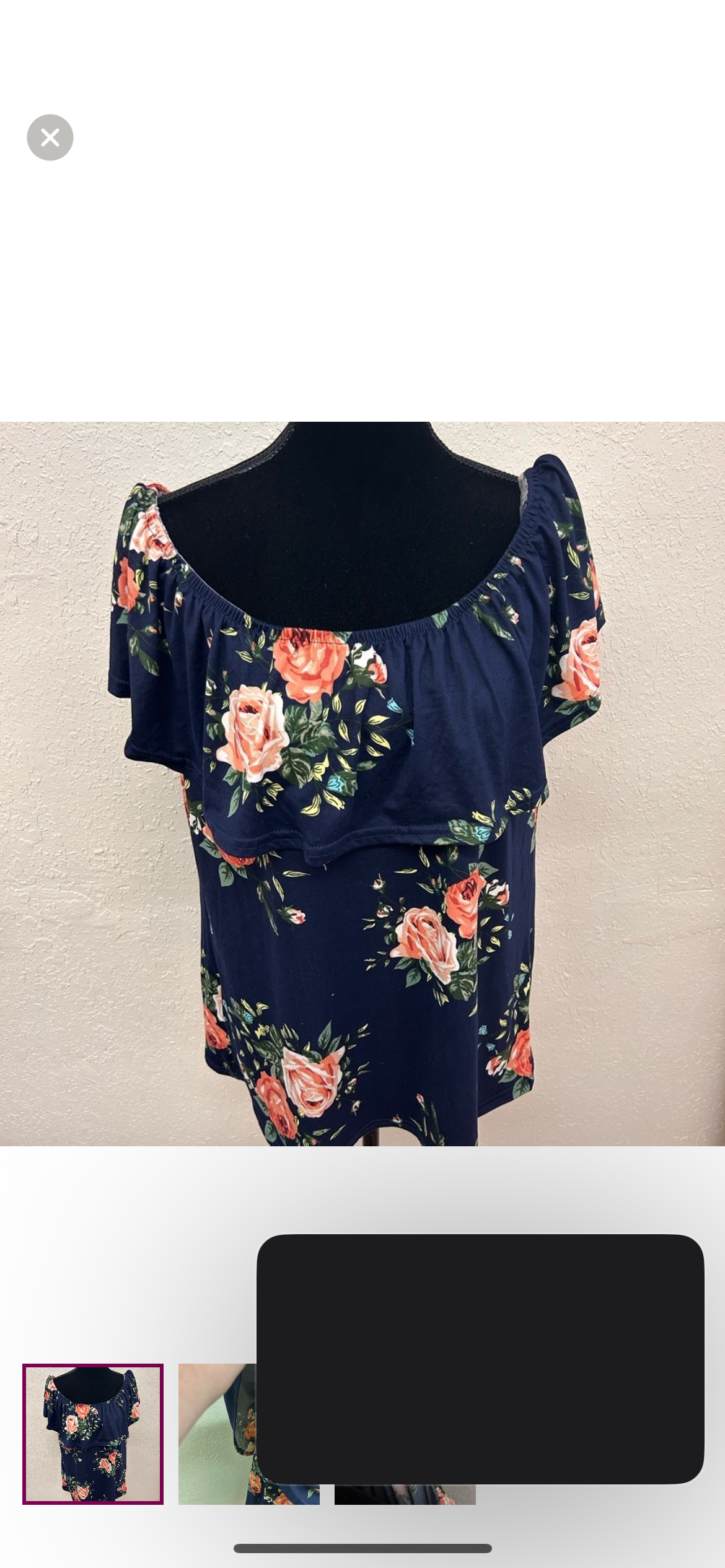Magazine xl blue floral off the shoulder blouse