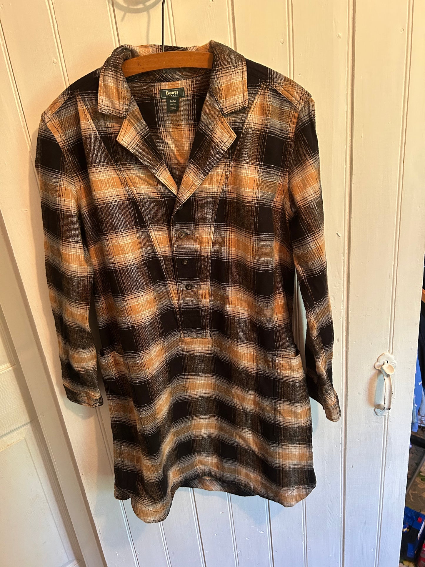 Roots medium brown & black plaid tunic