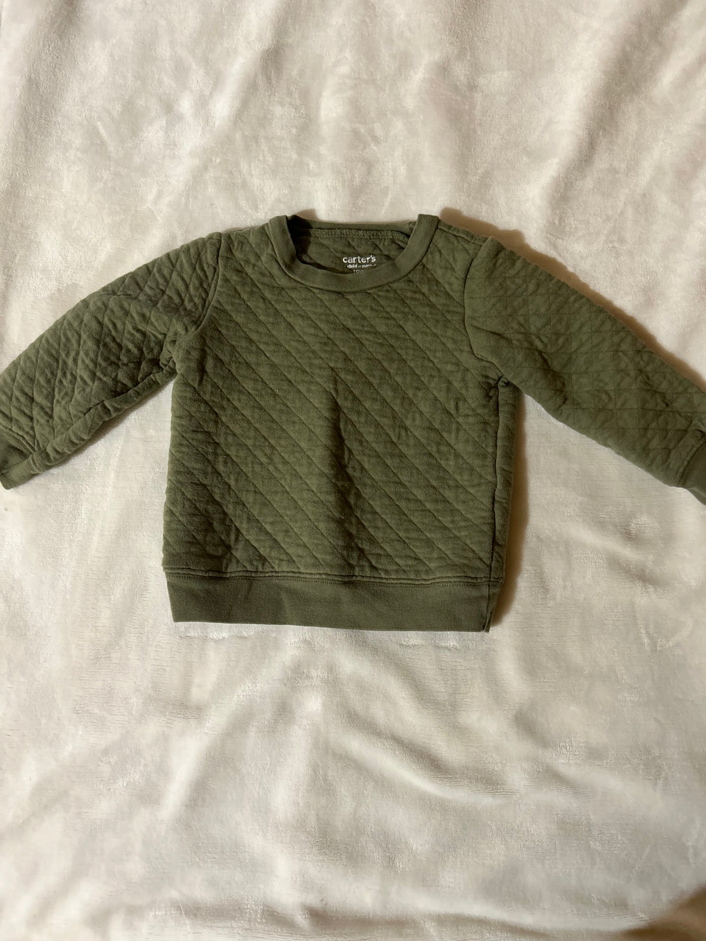 Carters 18m green quilted sweater