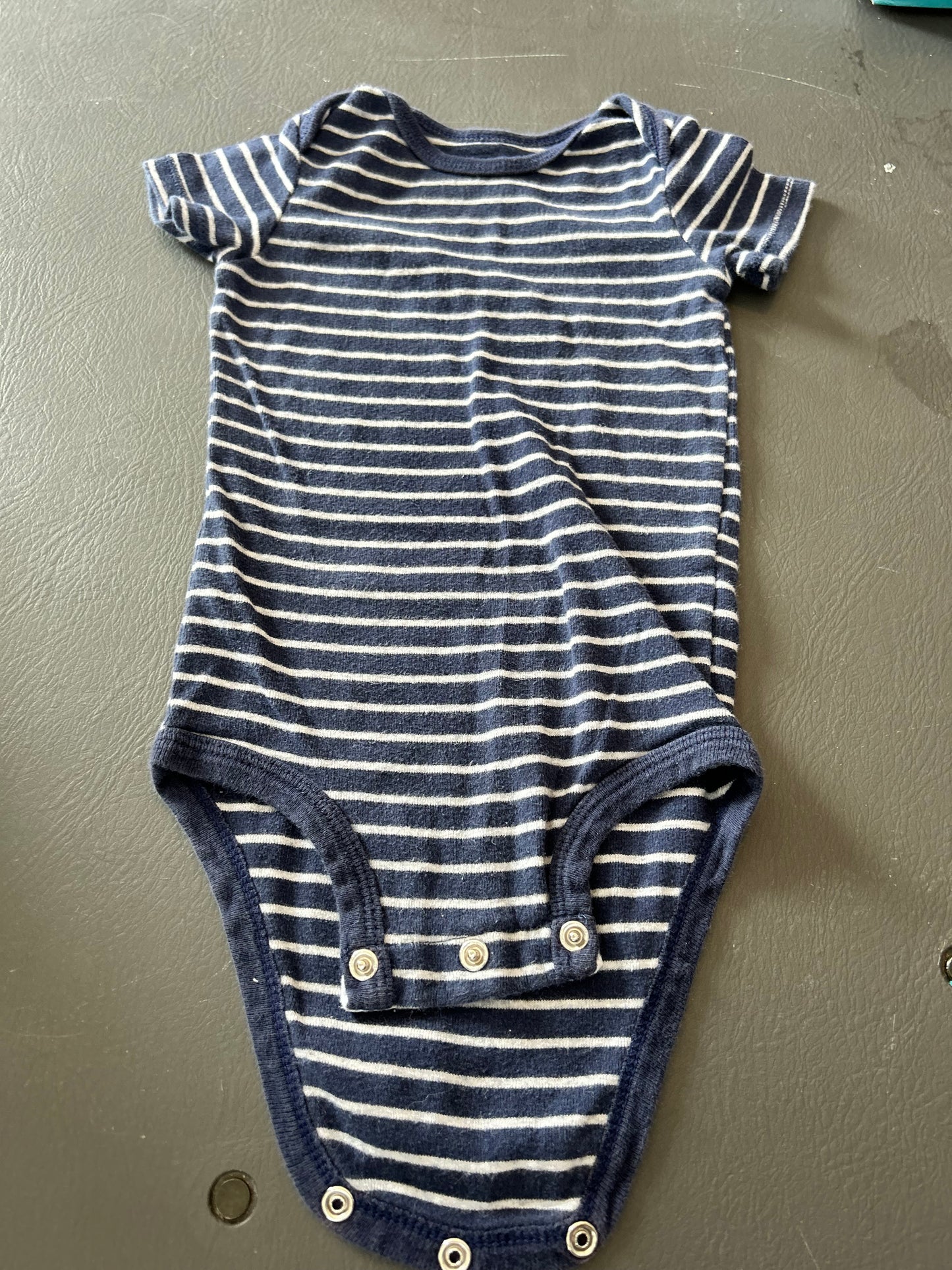 Carters 12m navy striped onesie