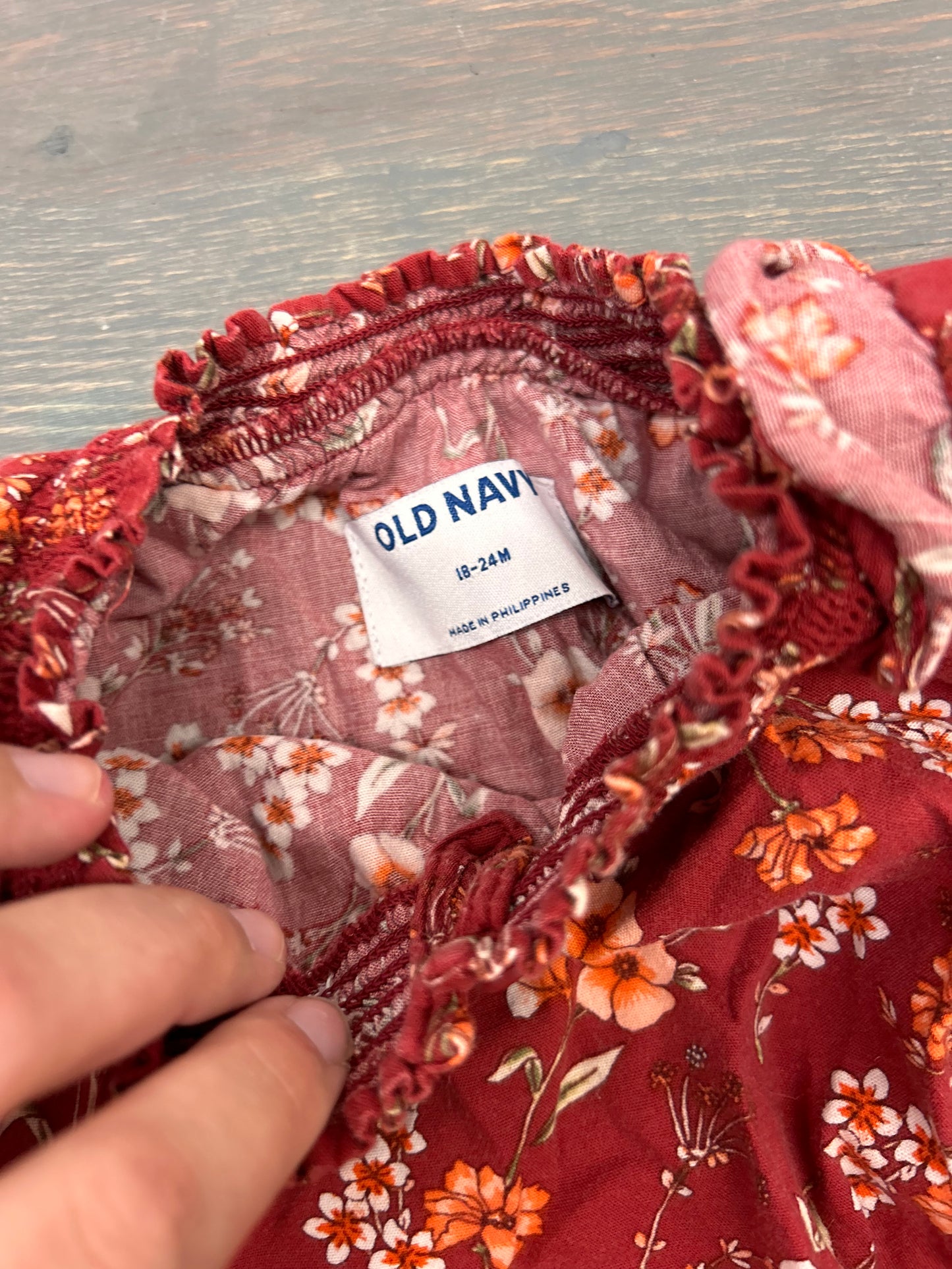 Old navy 18/24m red floral top