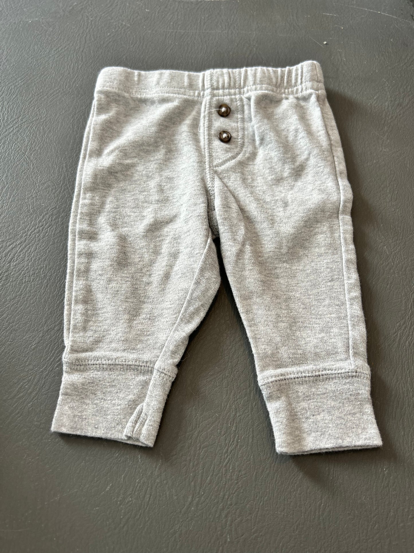 Carters 0/3m grey button pants