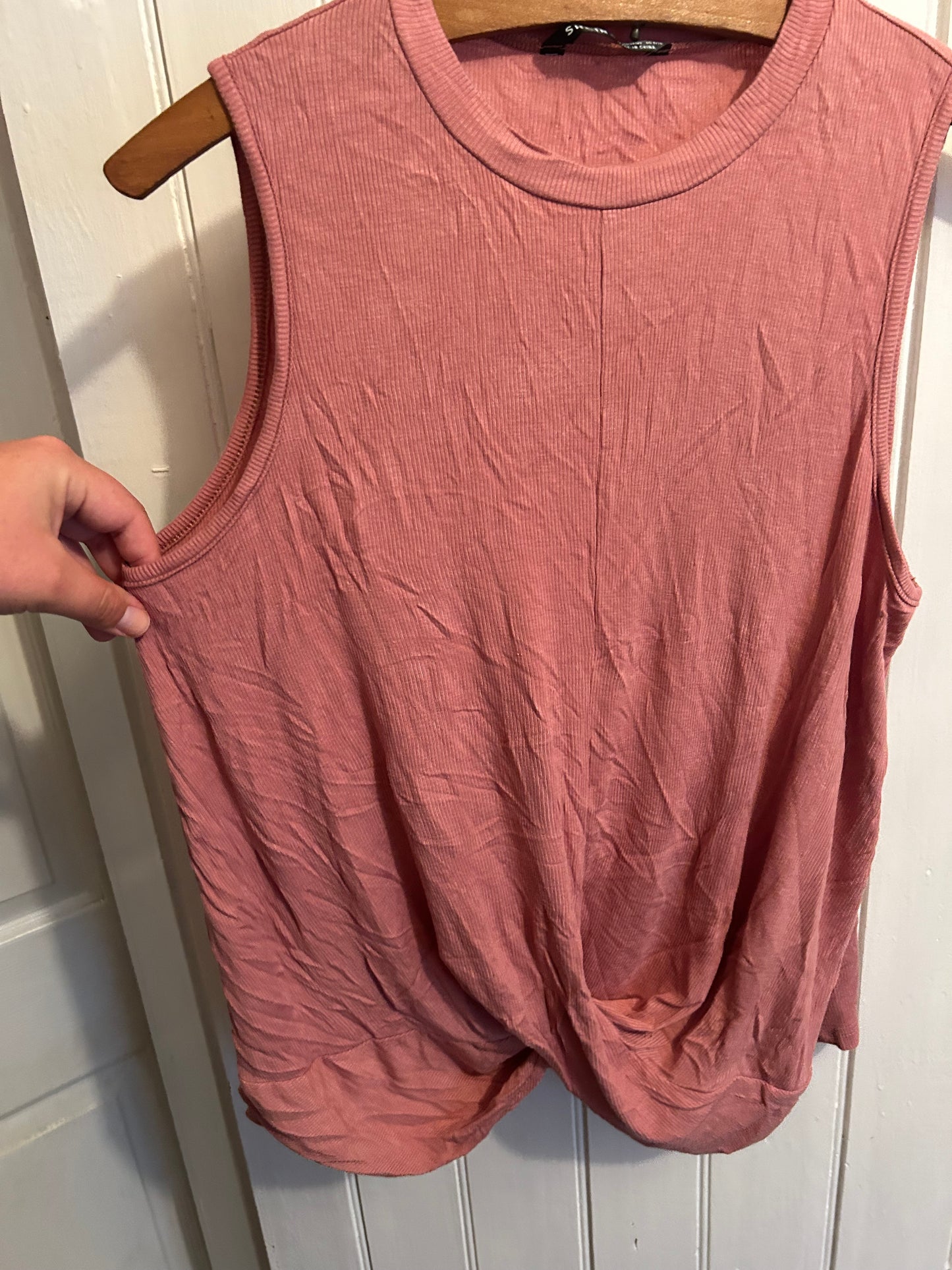 Shein large pink twist tank