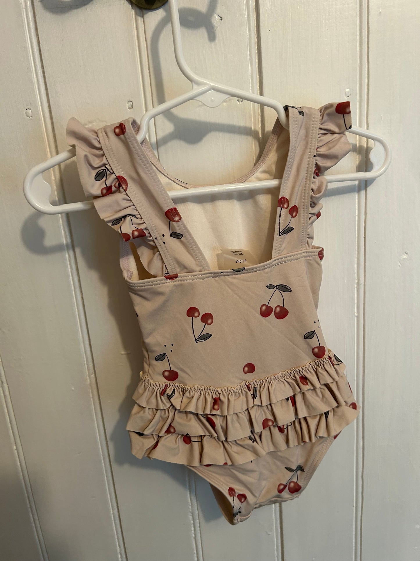 Petit Lem 6/12m tan cherry swimsuit