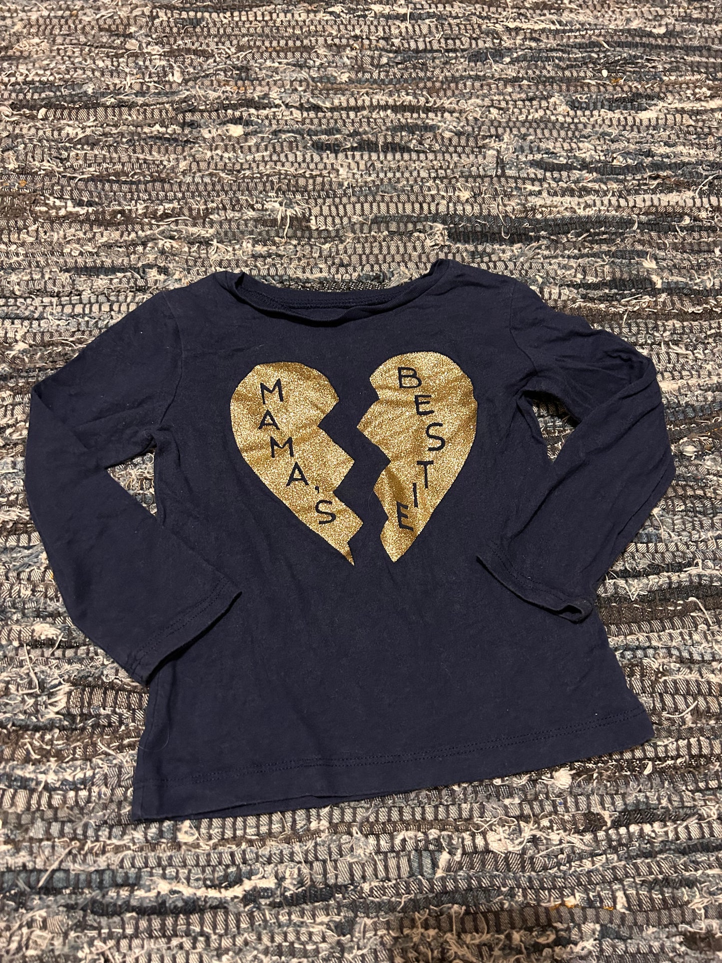 Carters navy glitter mamas bestie tshirt