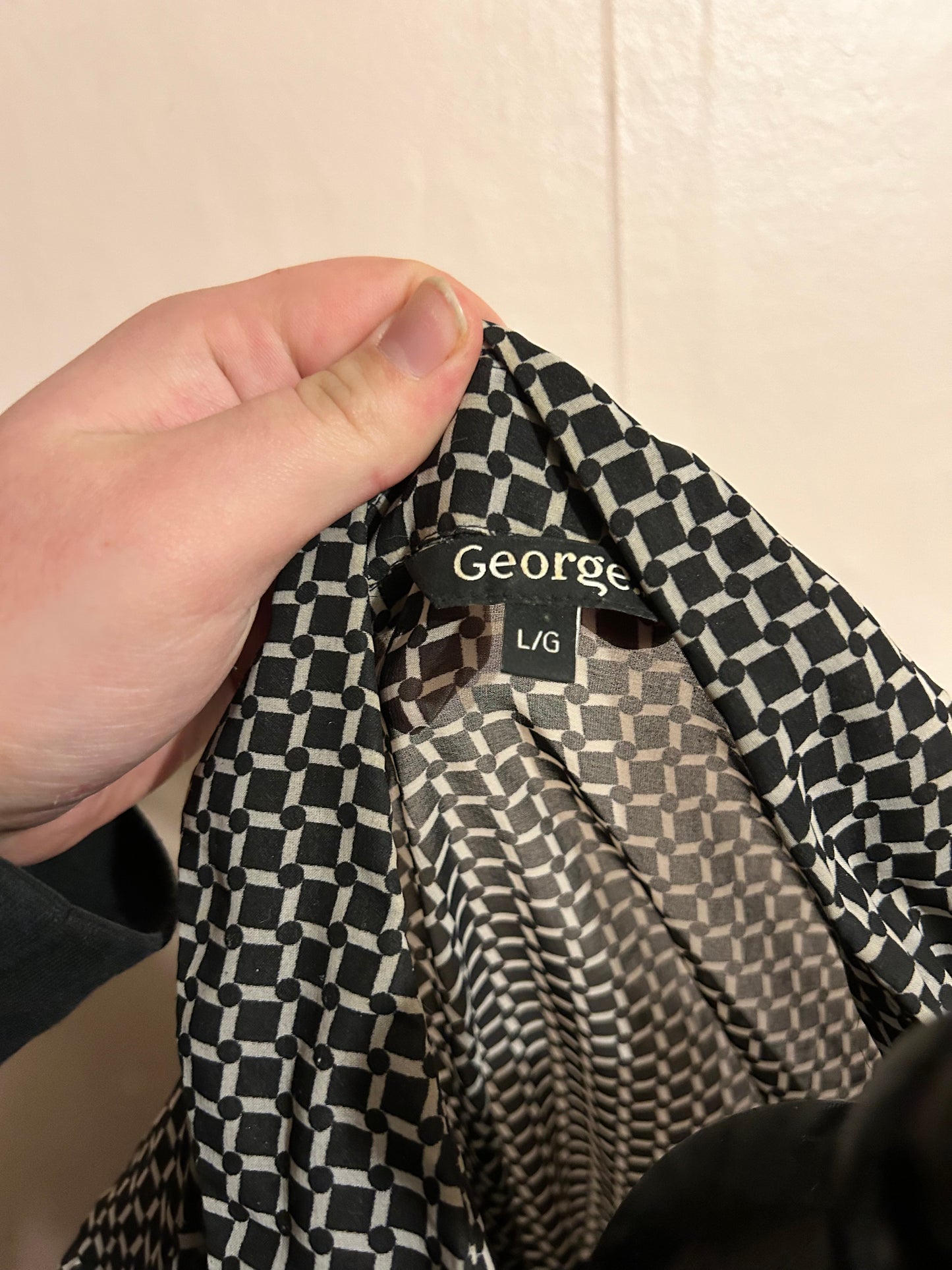 George large geometric sheer button up tunic