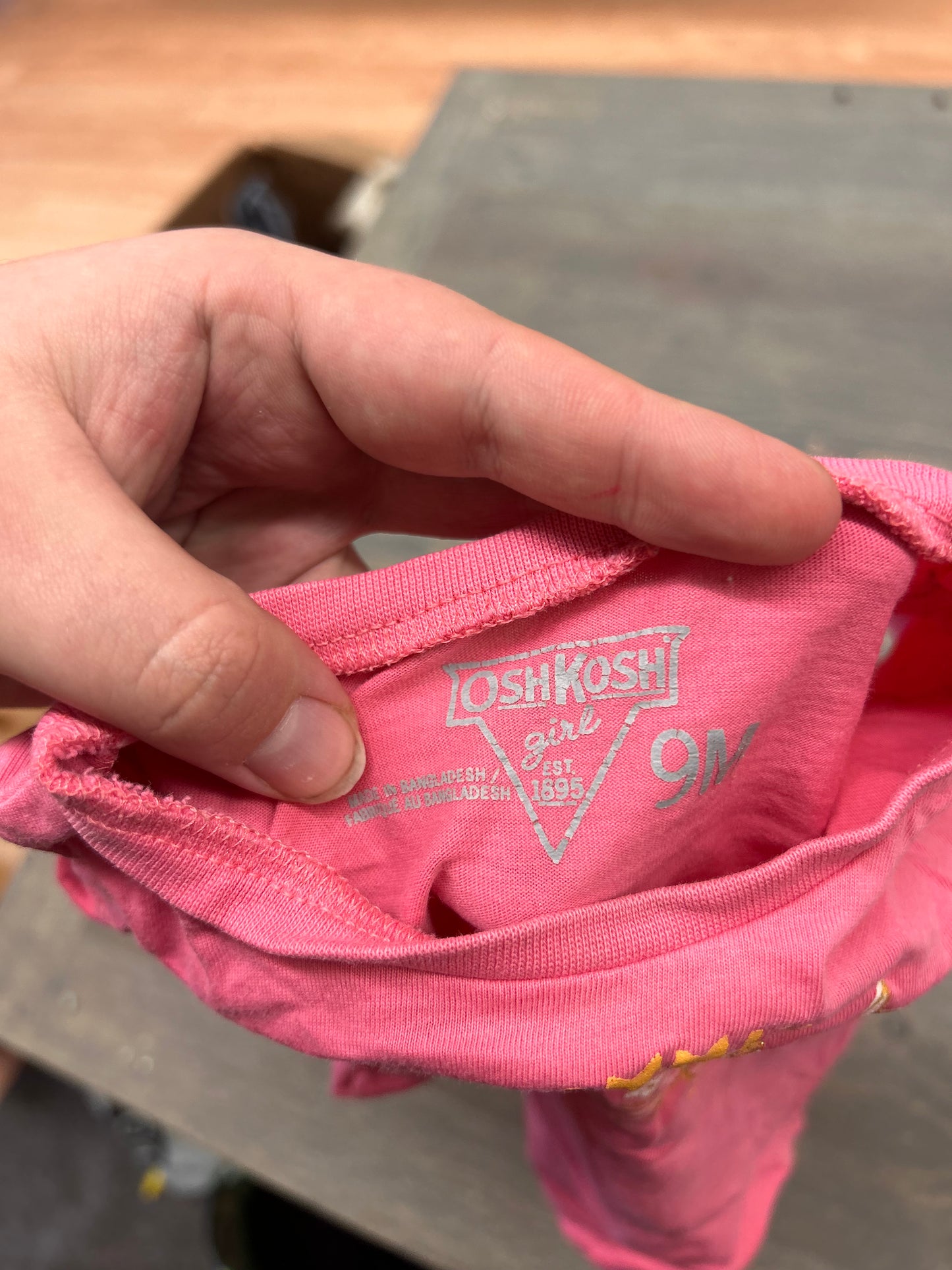 Oshkosh 9m pink princess tshirt