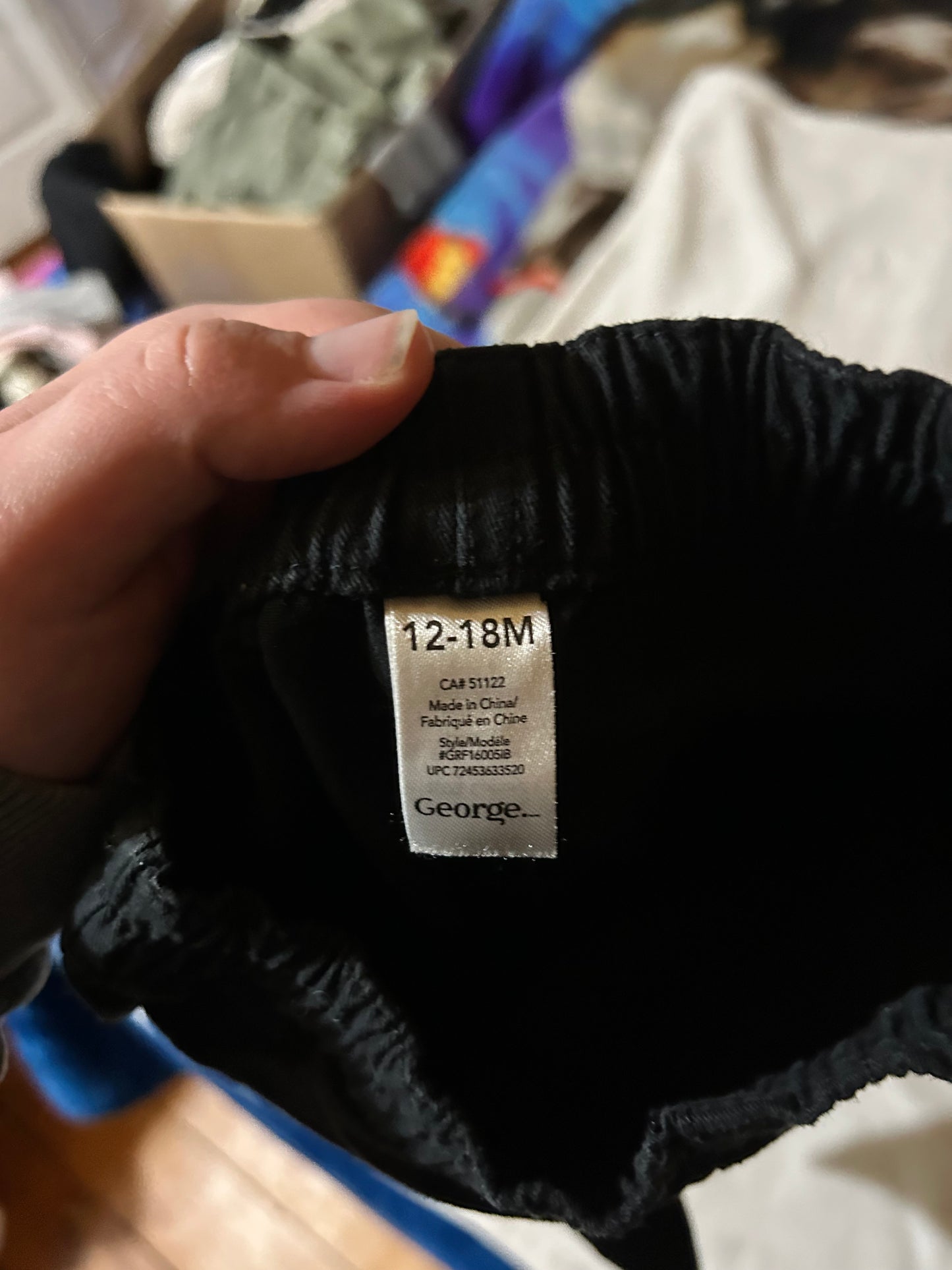 George 12/18m black cargo pants