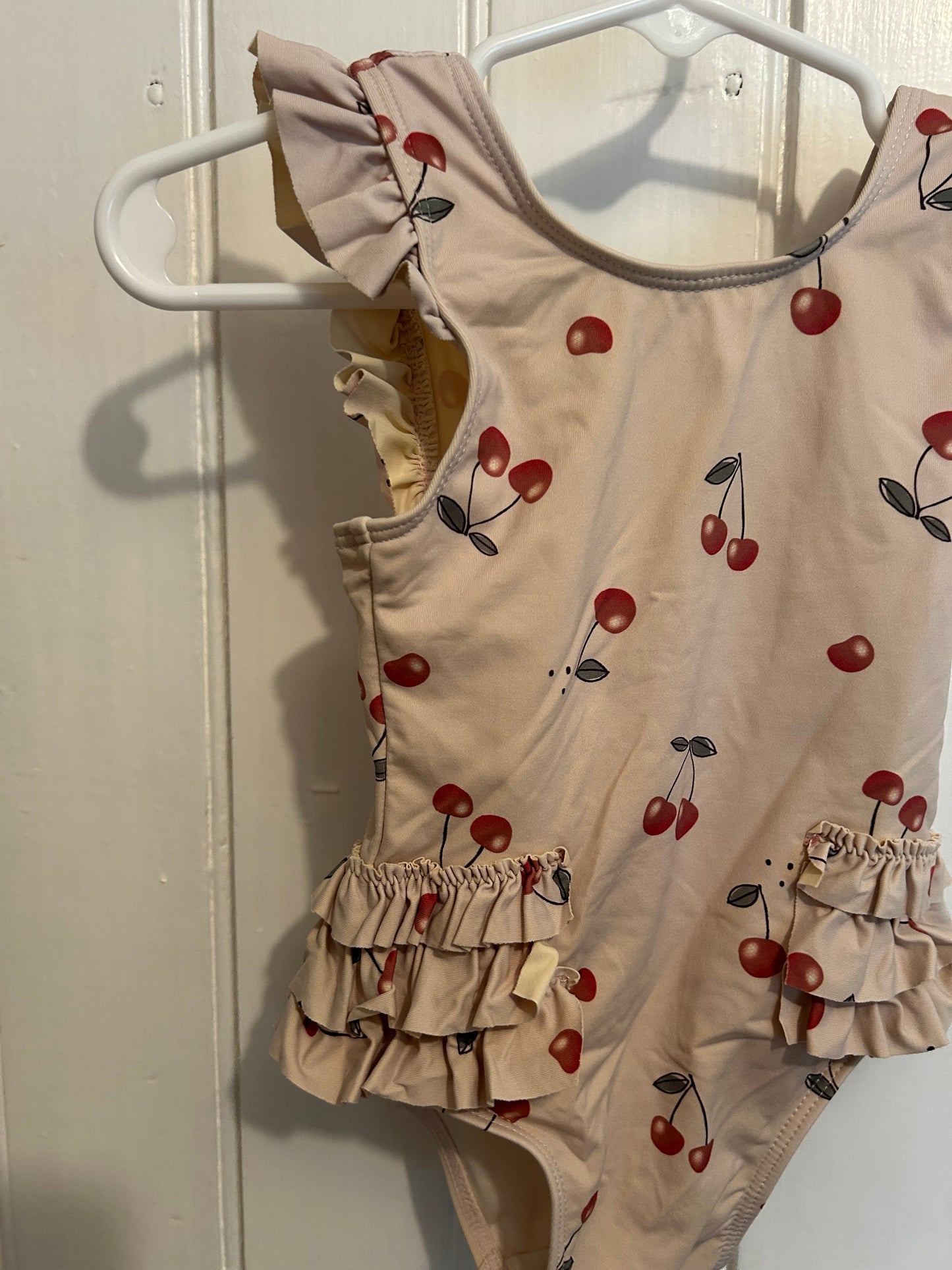 Petit Lem 6/12m tan cherry swimsuit