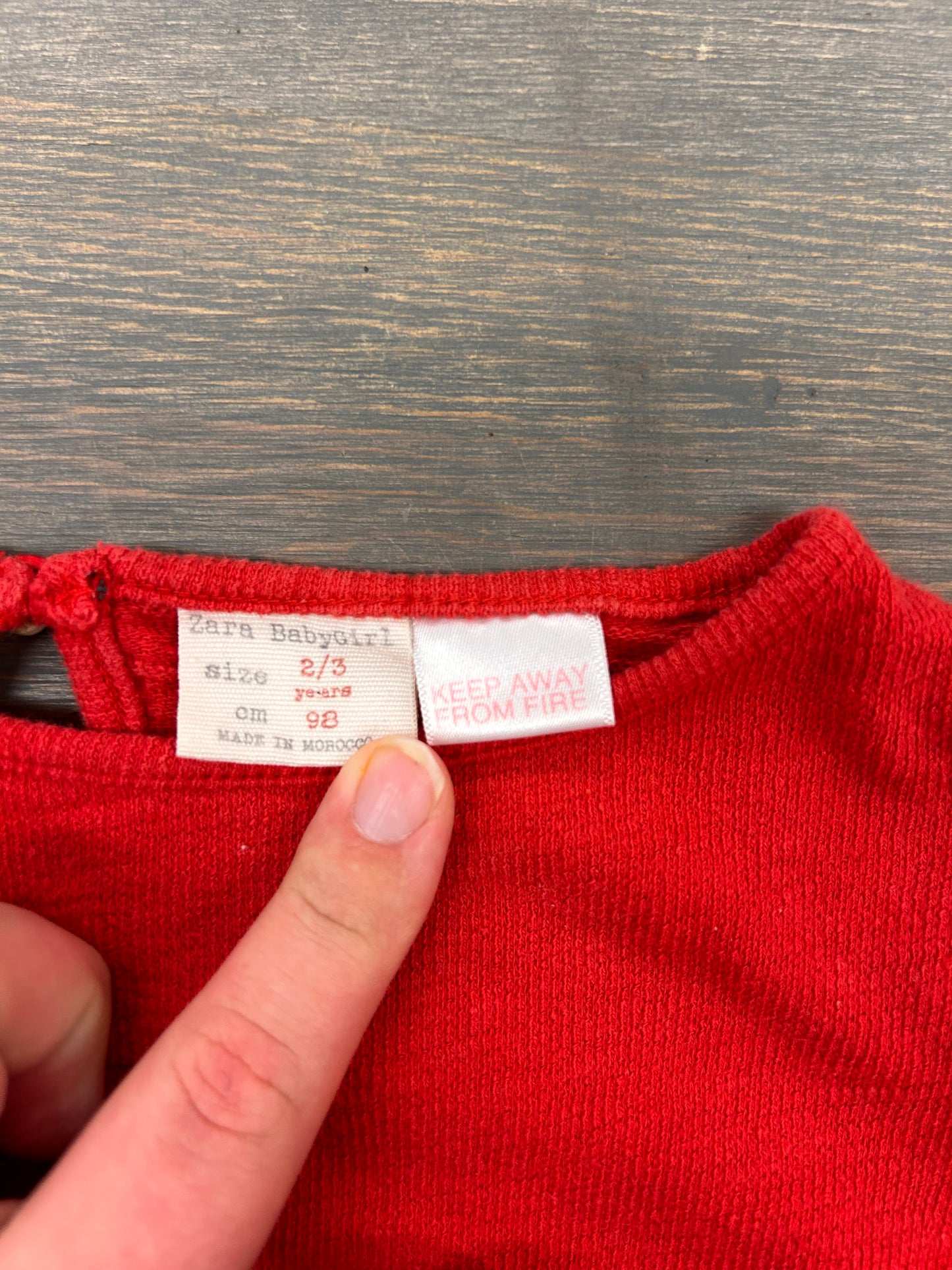Zara 2/3t red ruffle long sleeve shirt