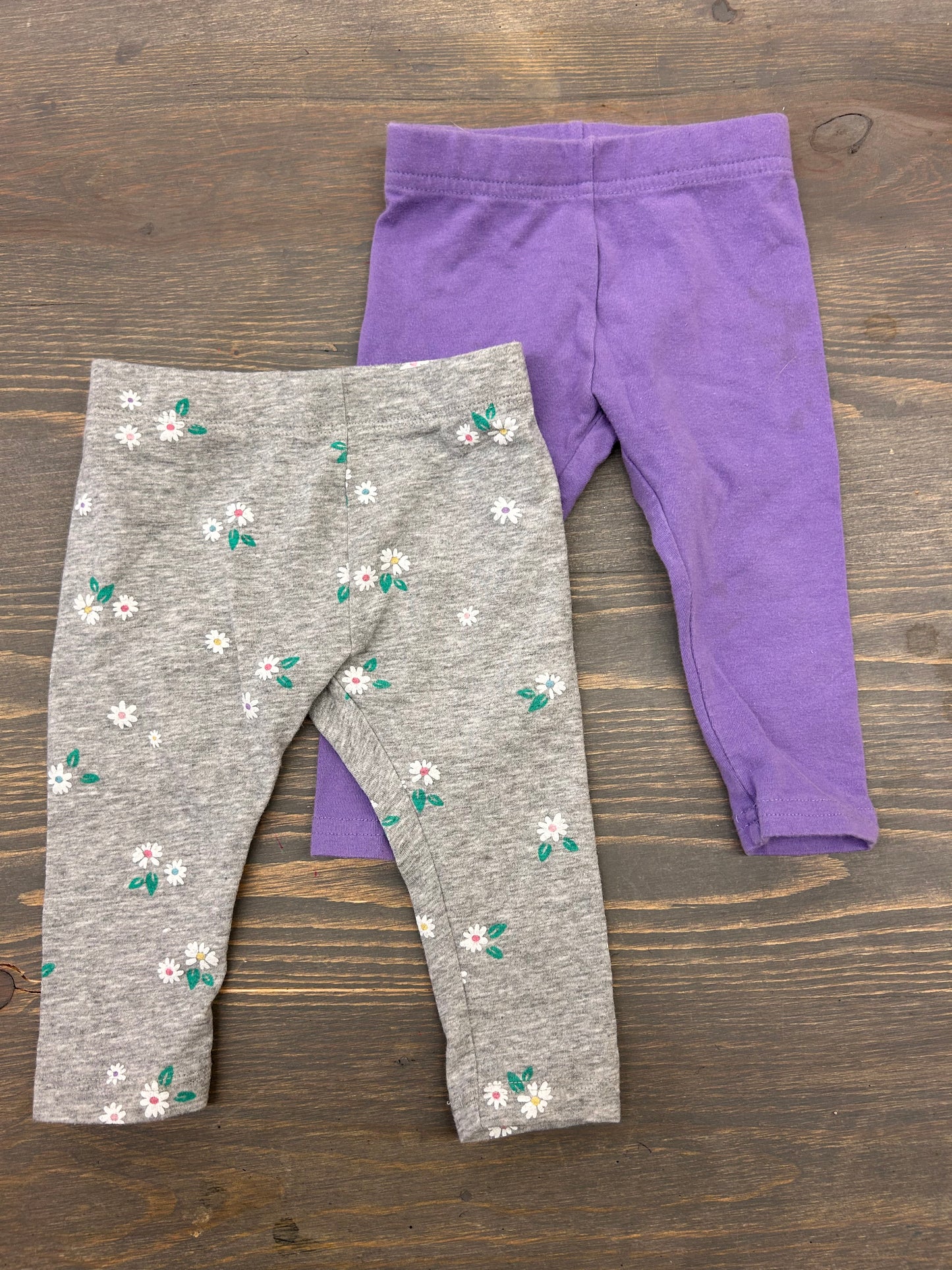 George 6/12m purple floral leggings bundle