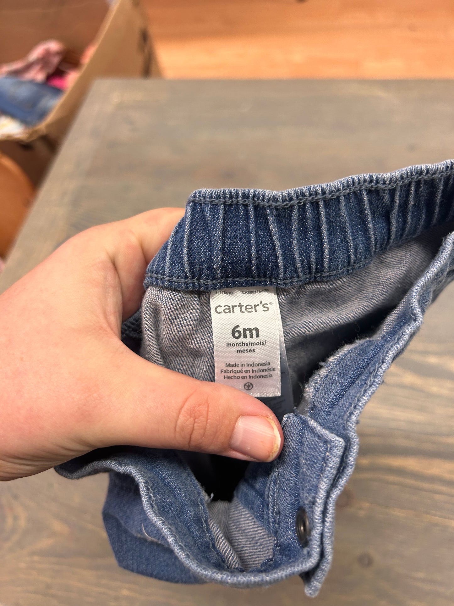 Carters 6m pink floral embroidered jeans