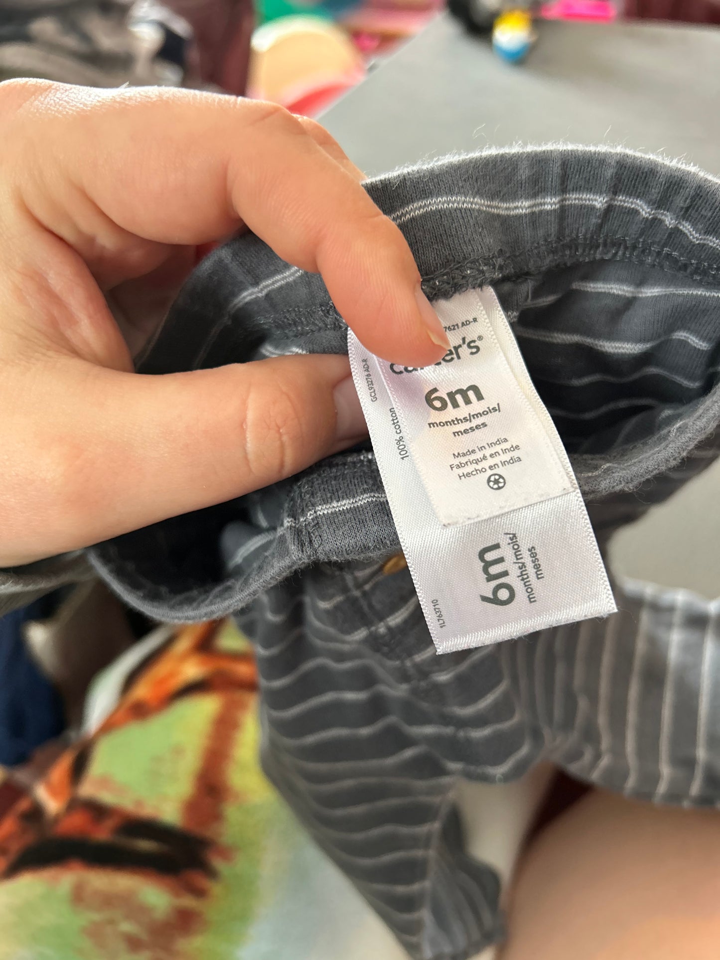 Carters 6m grey striped pants