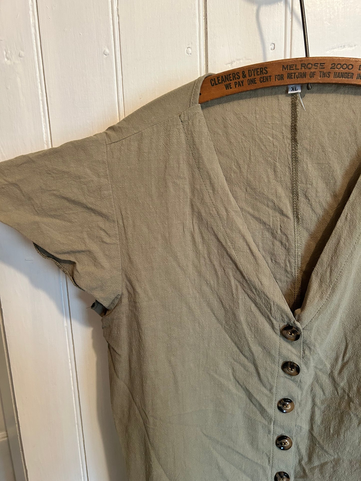 Shein xl sage green button down tunic
