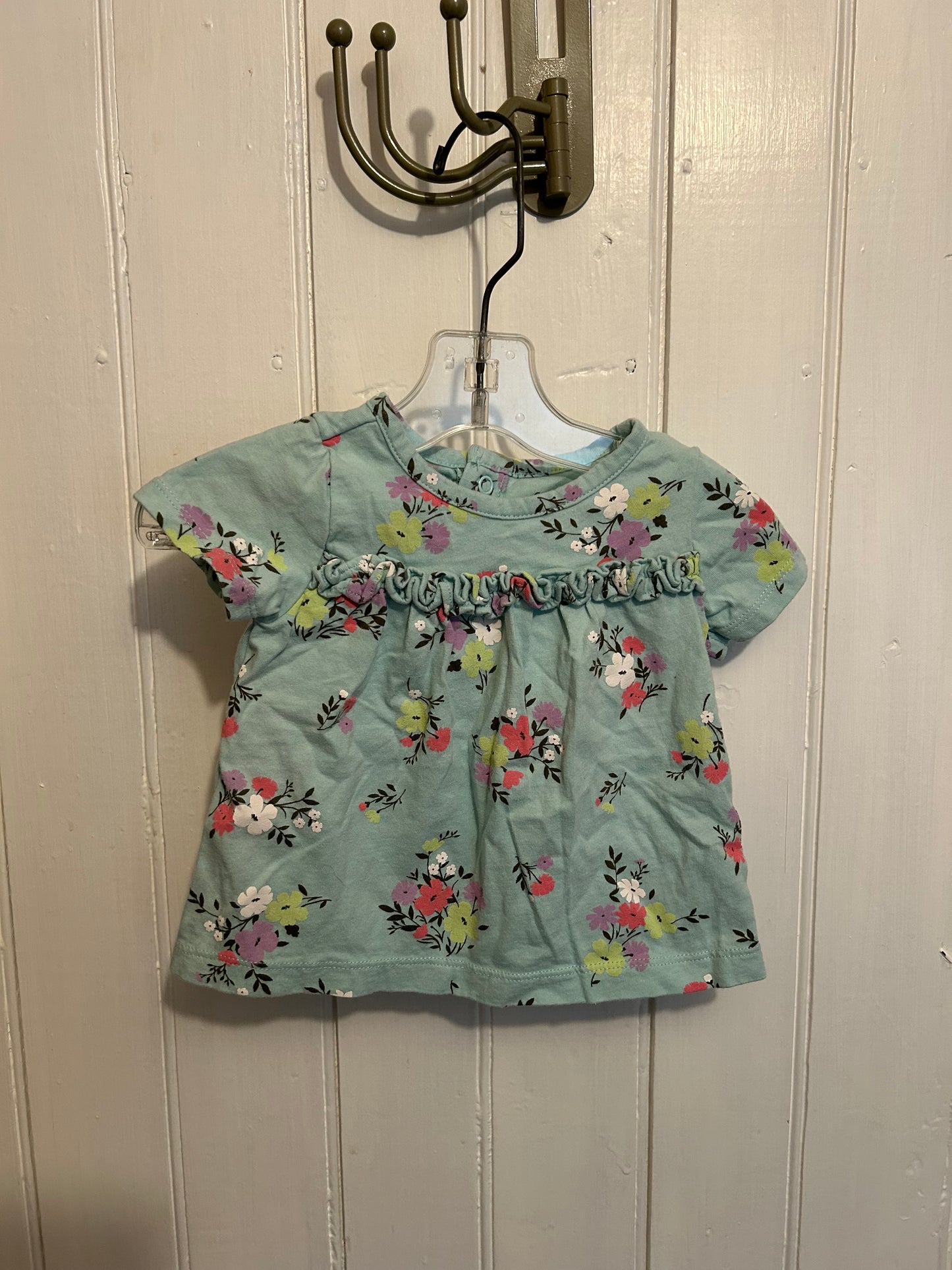 Carters 12m blue floral top