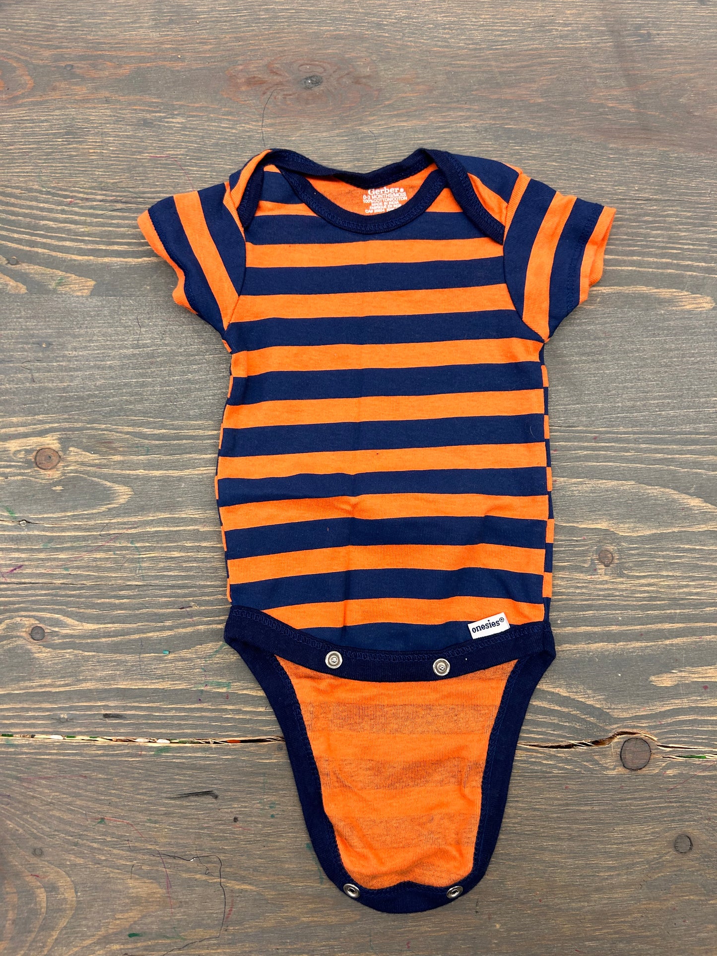 Gerber 0/3m orange & blue striped sleeper