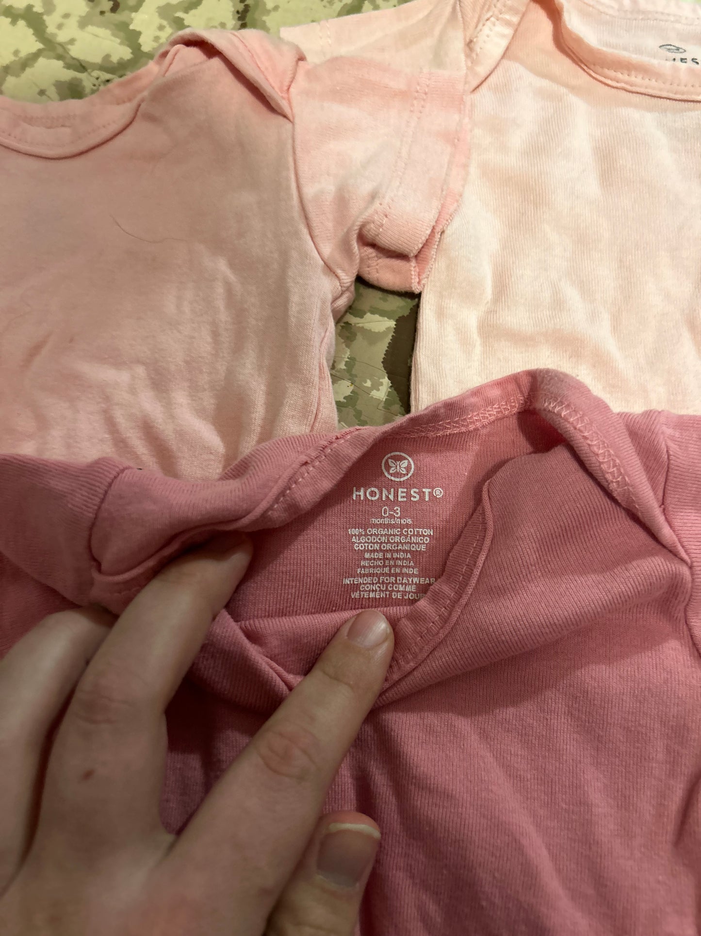 Honest 0/3m pink onesie bundle