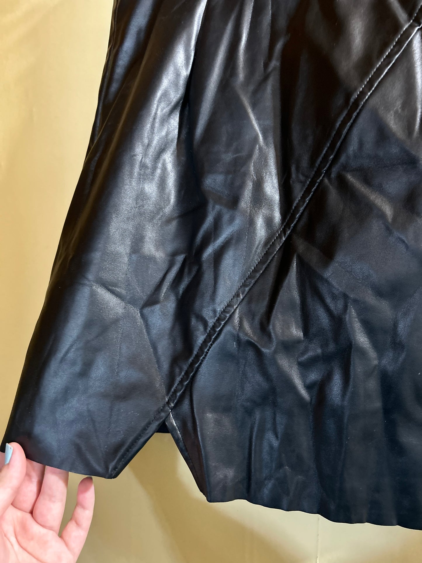 Shein xl black pleather mini skirt