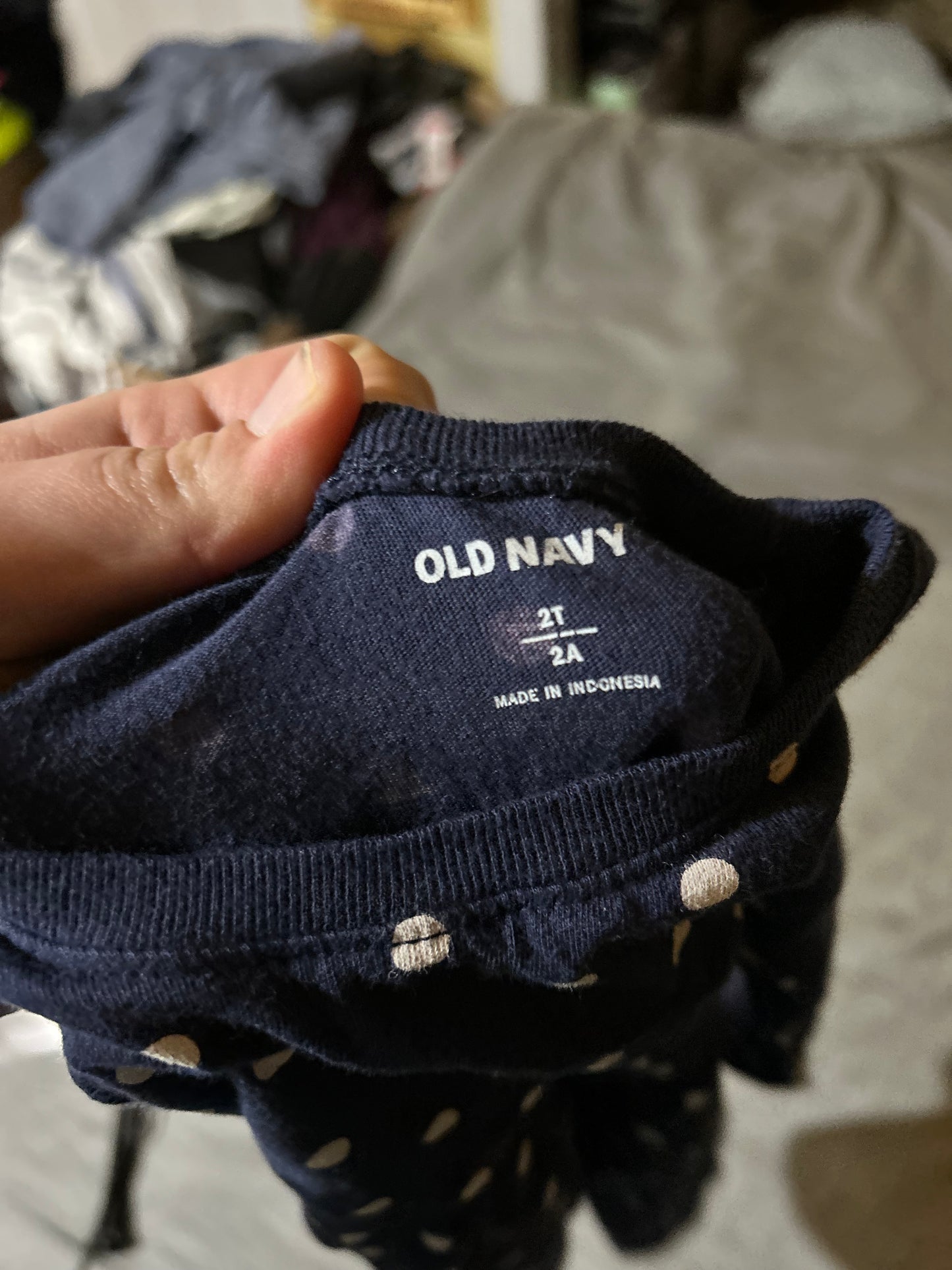 Old navy 2t navy polka dot dress