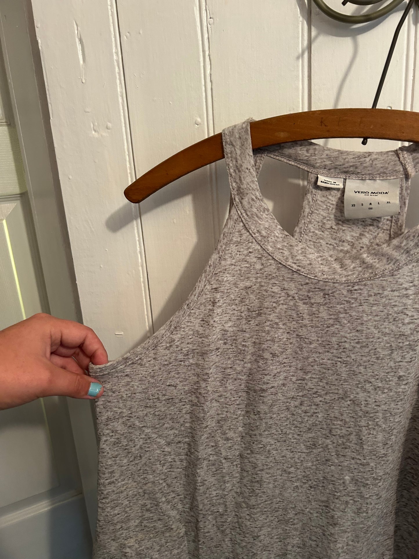 Vero Moda medium grey cutout tank top