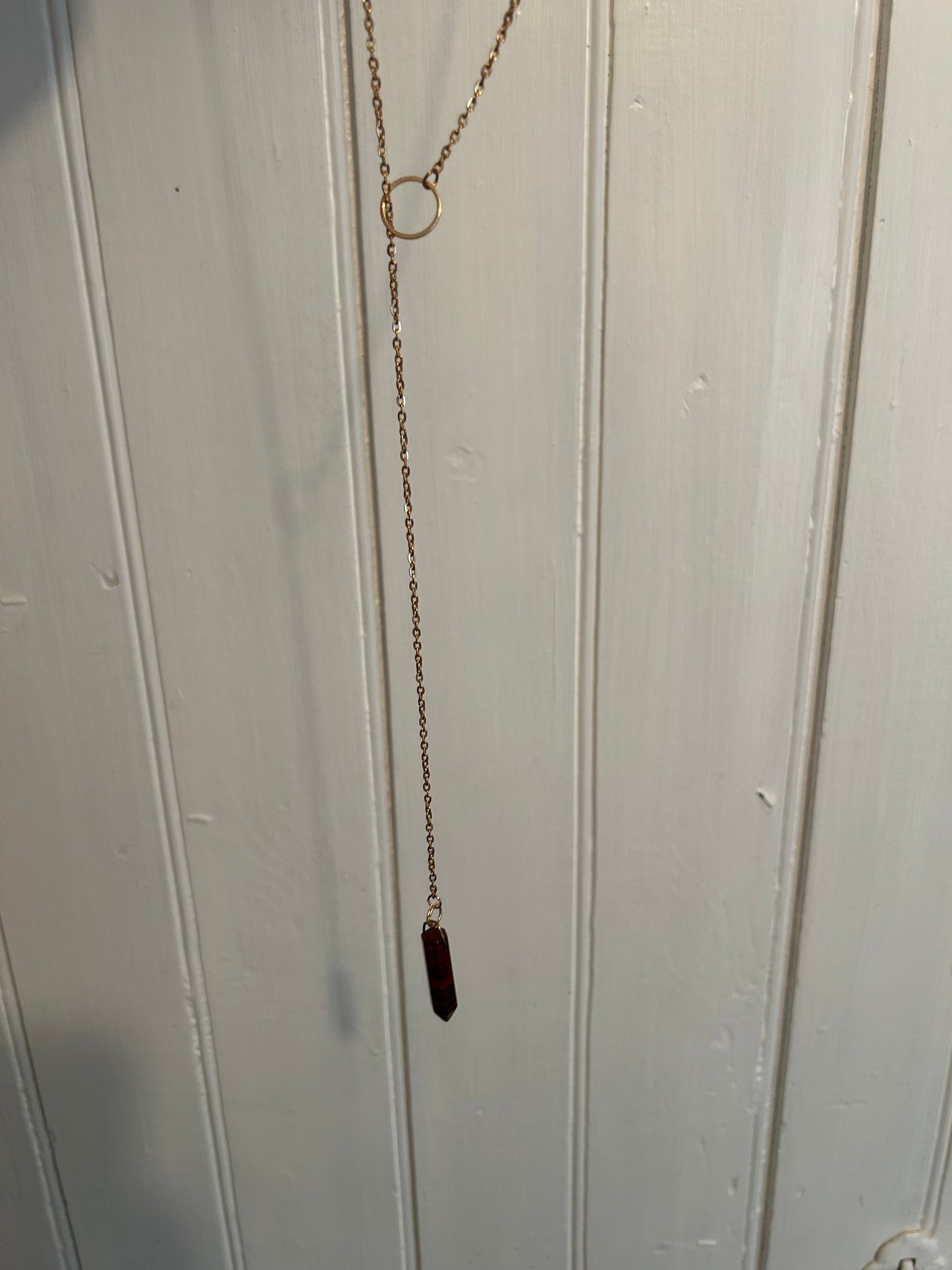 Handmade dark brown loop necklace