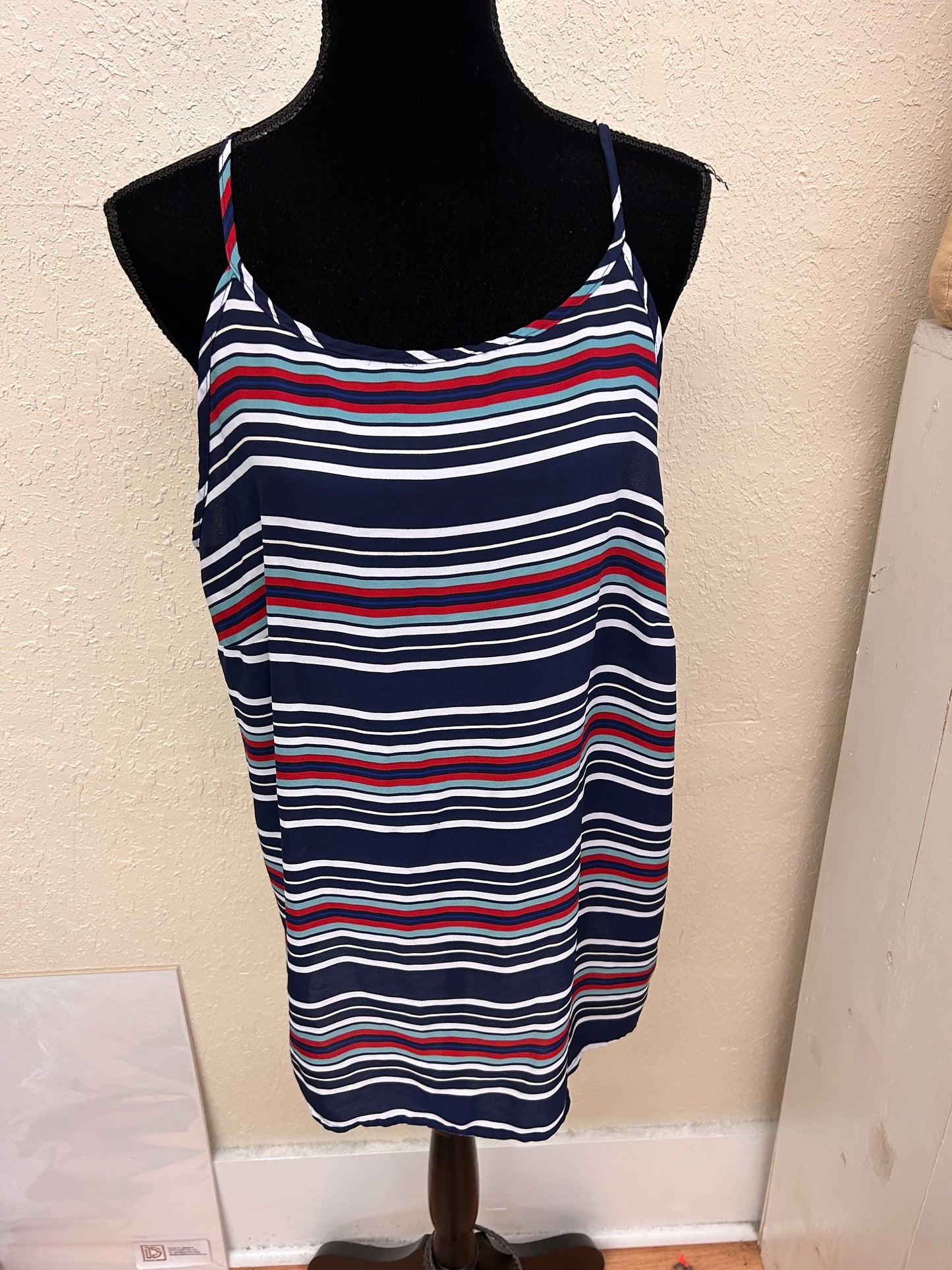 George Xxl red & blue striped tank