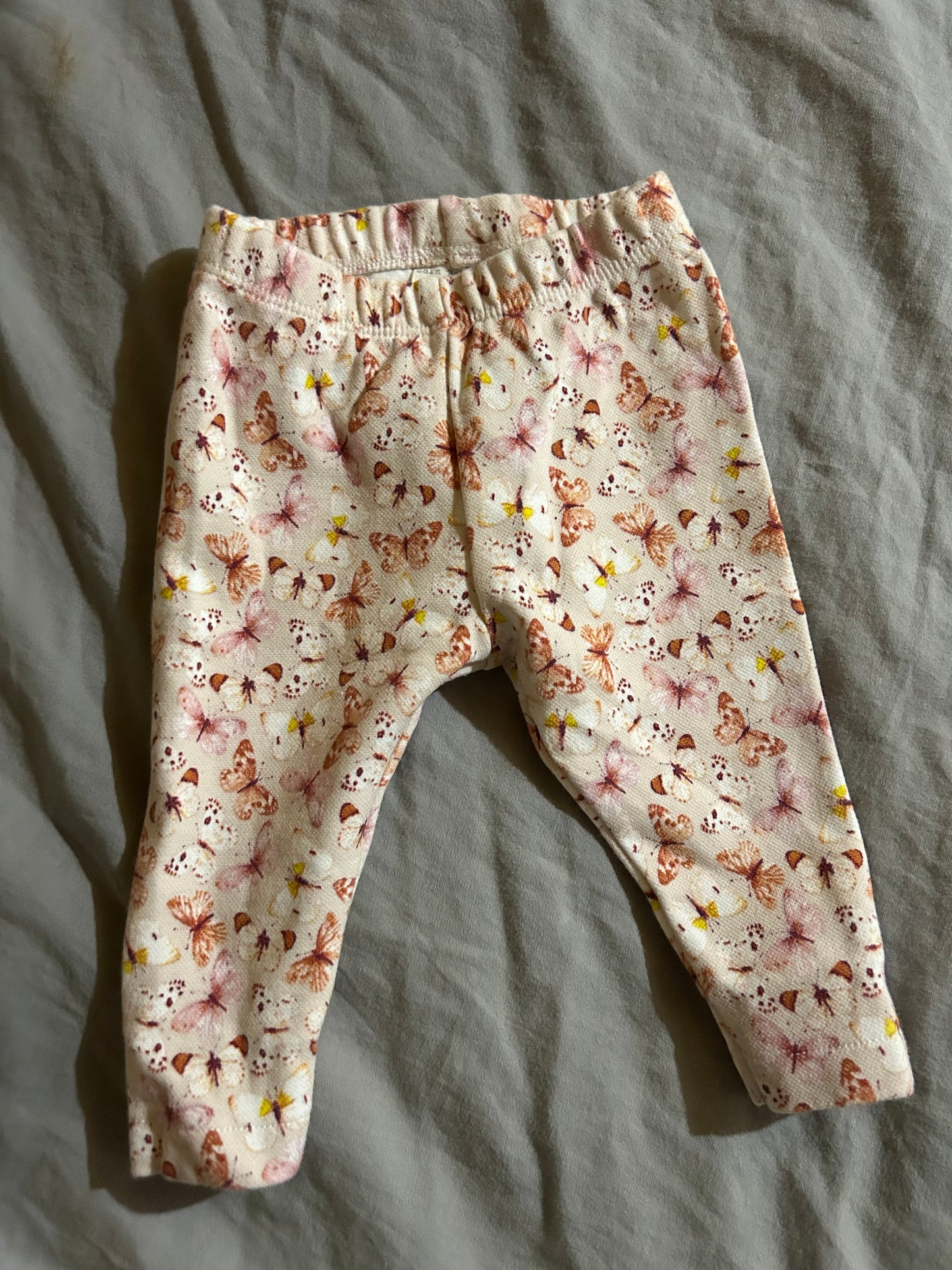 Zara 3/6m brown butterfly leggings