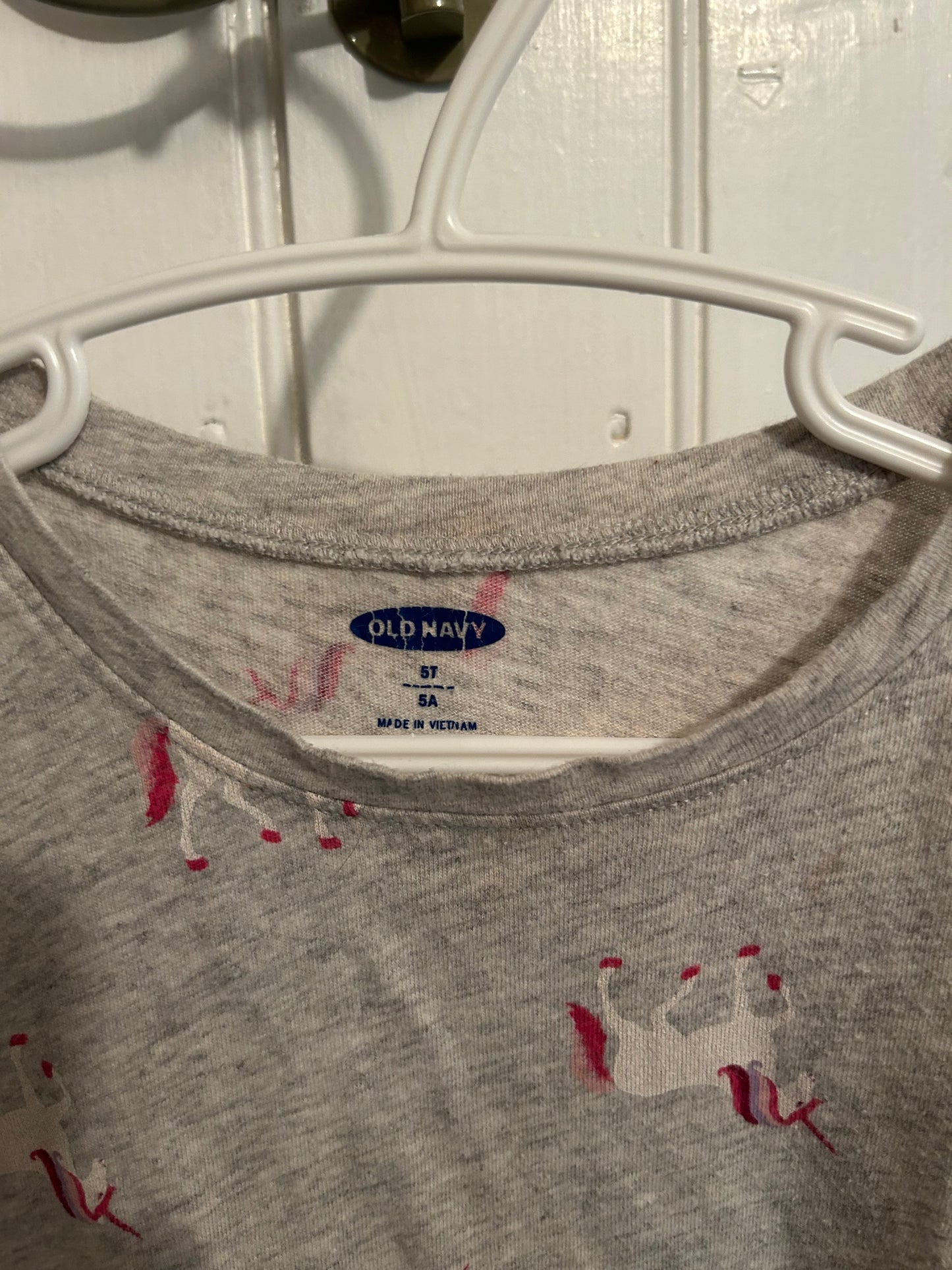 Old navy 5t grey & pink unicorn tshirt