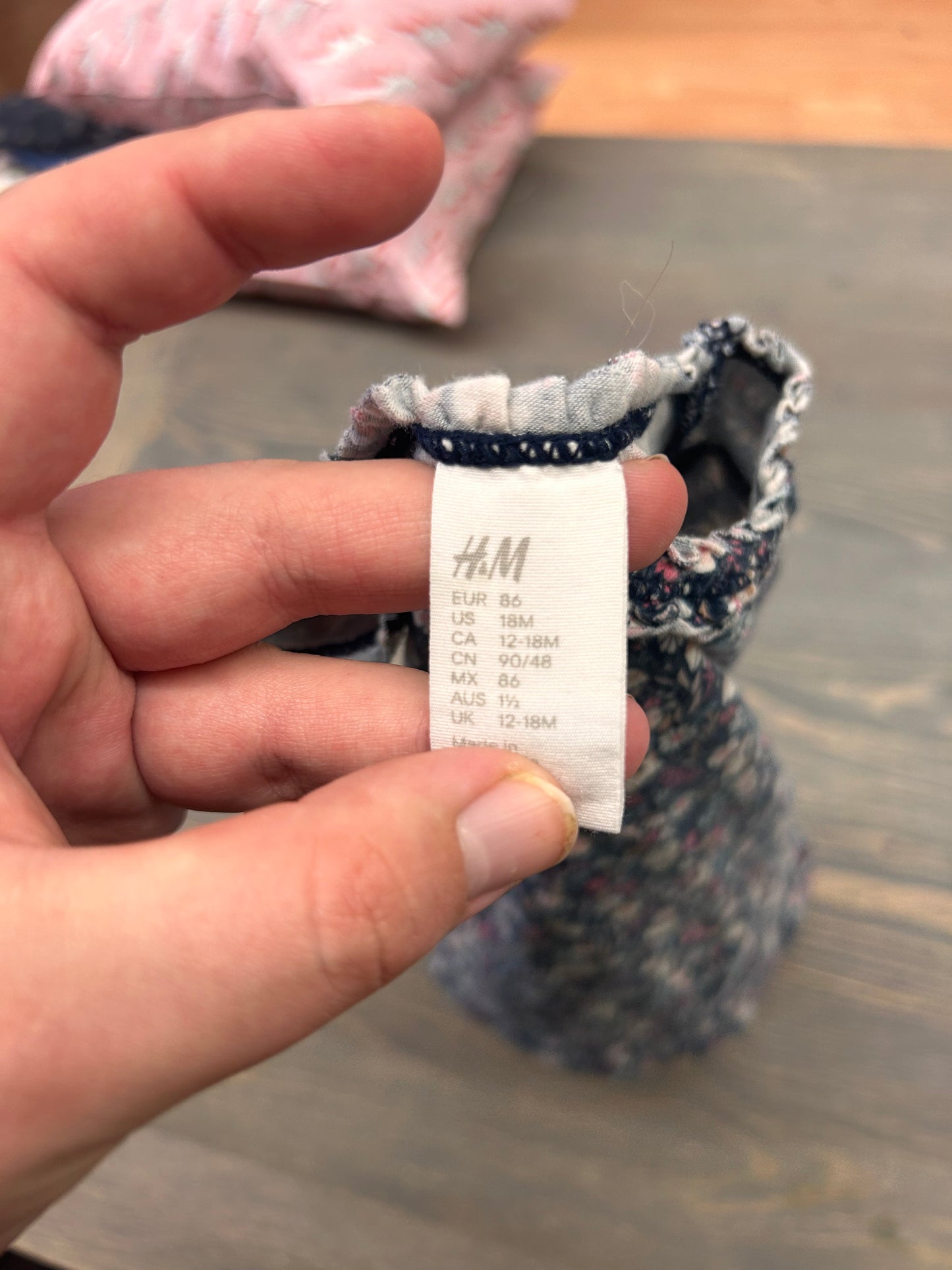 H&M 12/18m rabbit print long sleeve shirt