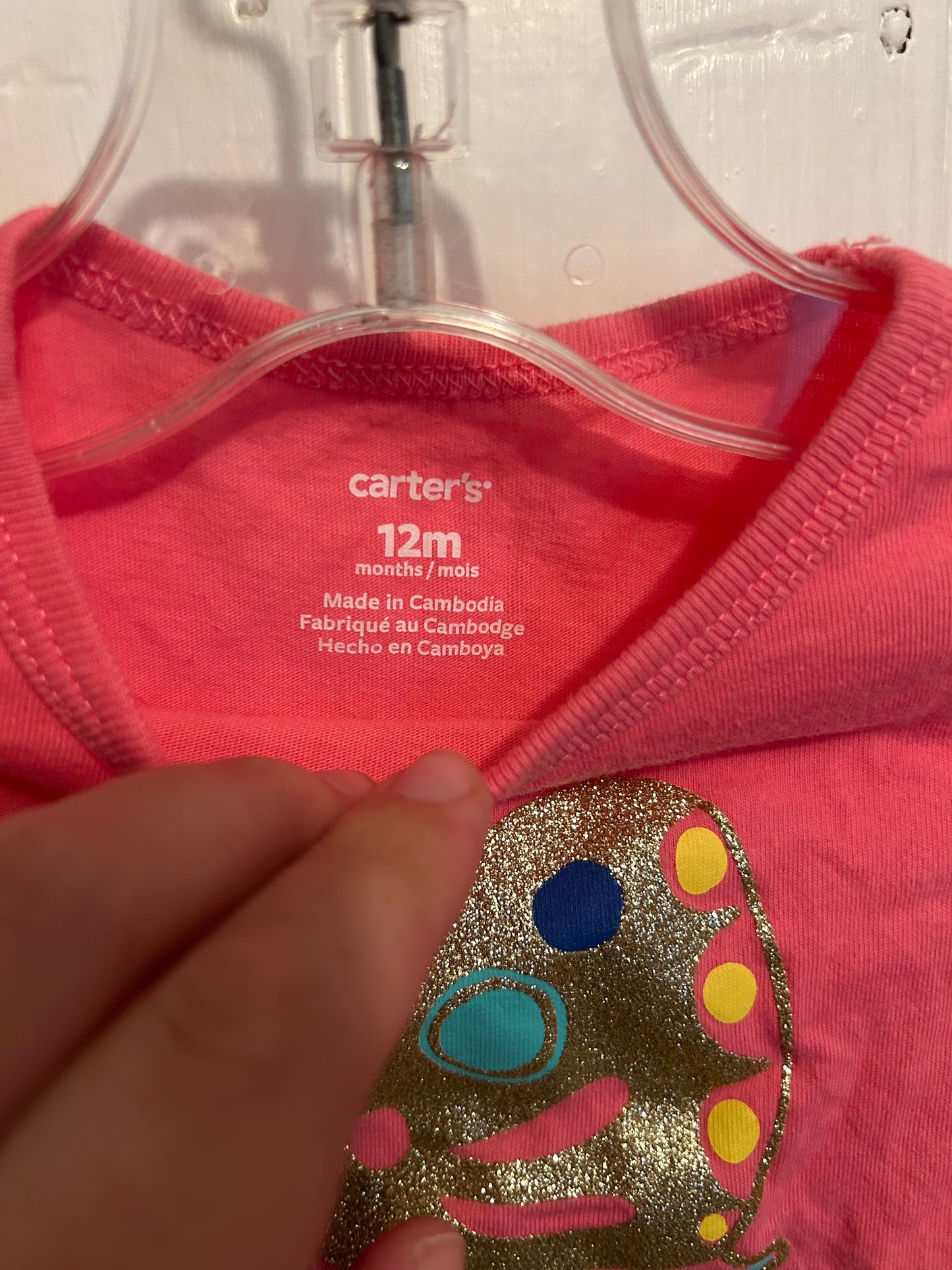 Carters 12m pink butterfly top