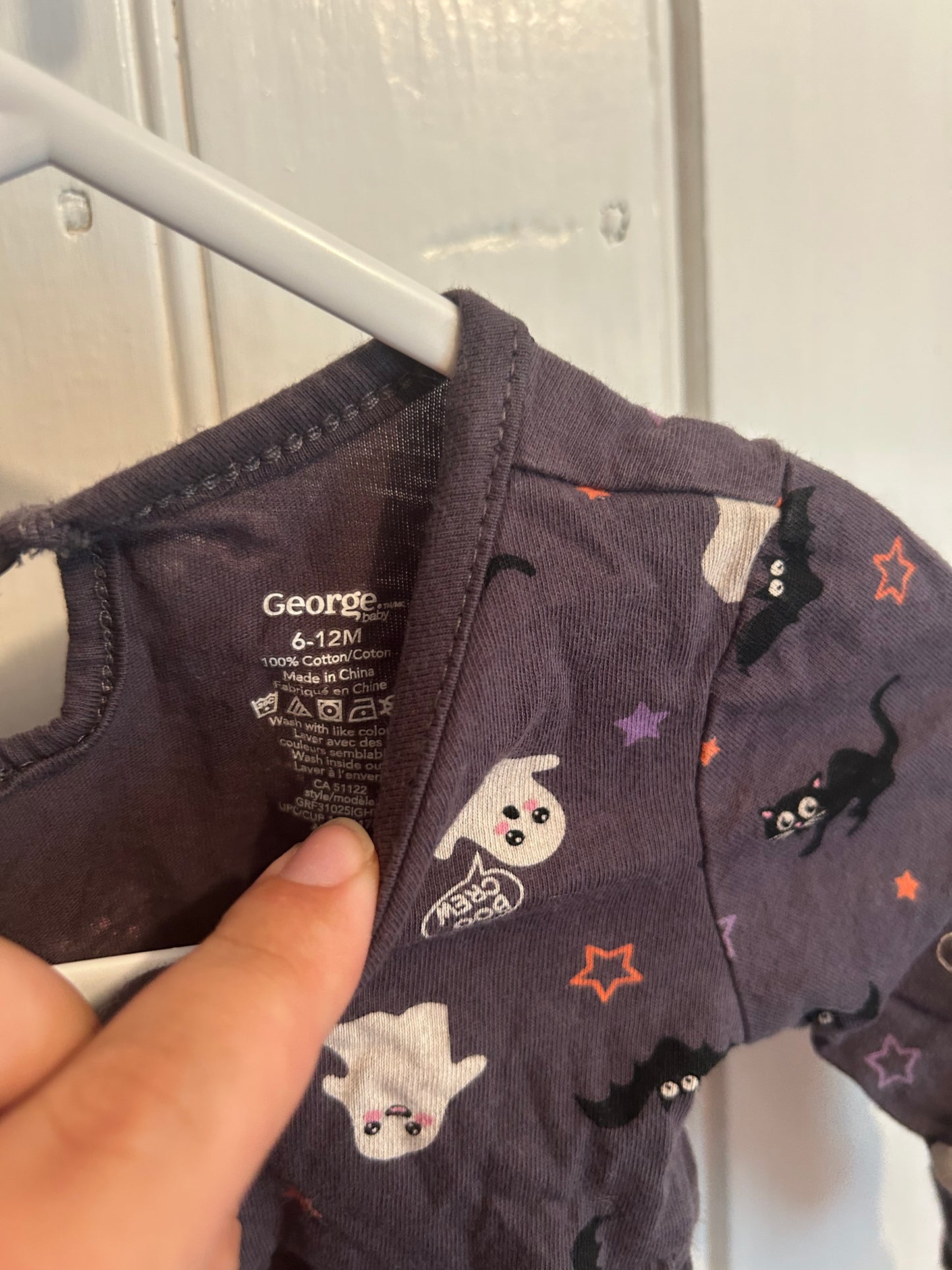 George 6/12m grey Halloween peplum top