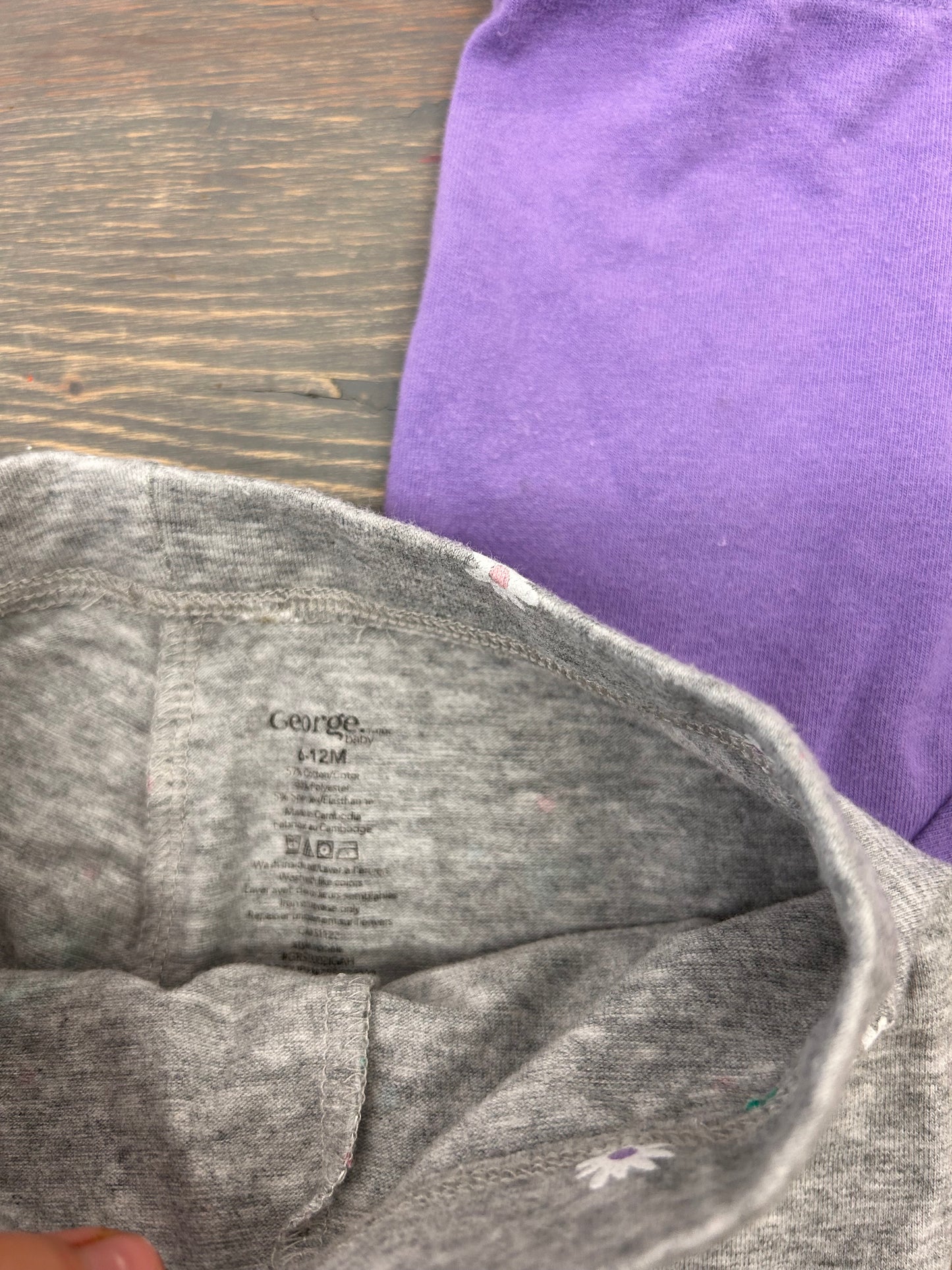 George 6/12m purple floral leggings bundle