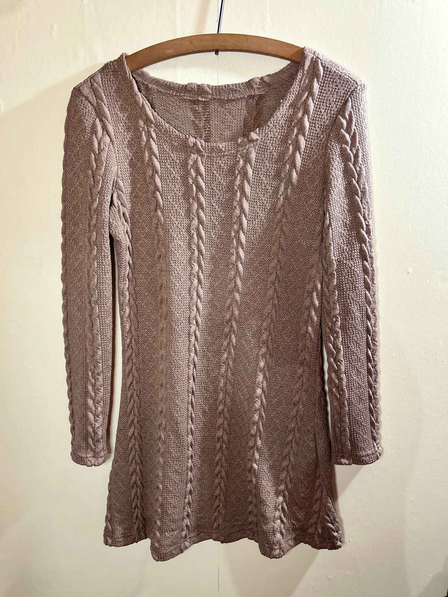 Shein medium brown faux knit tunic