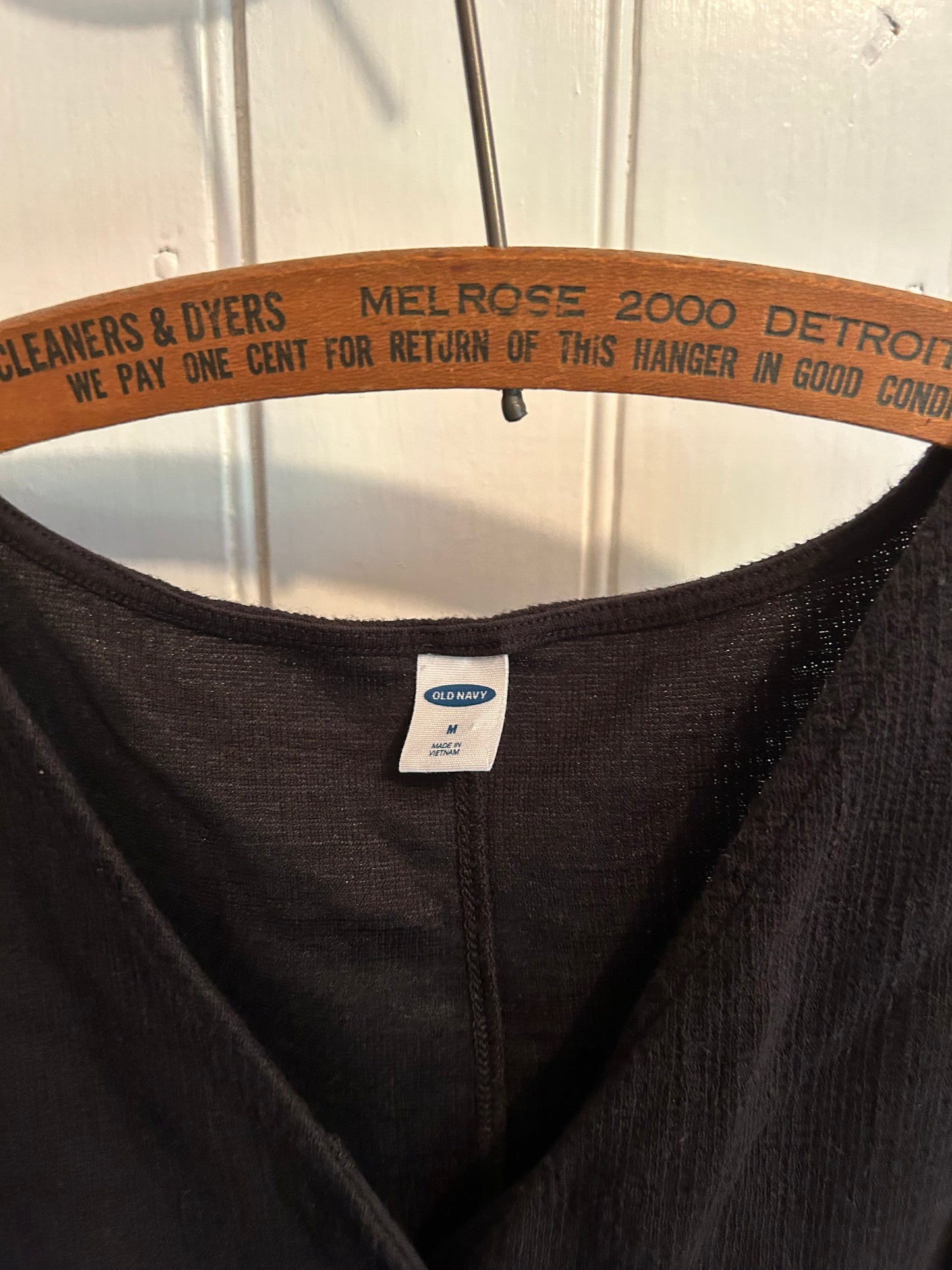 Old navy medium black button up tie tank top