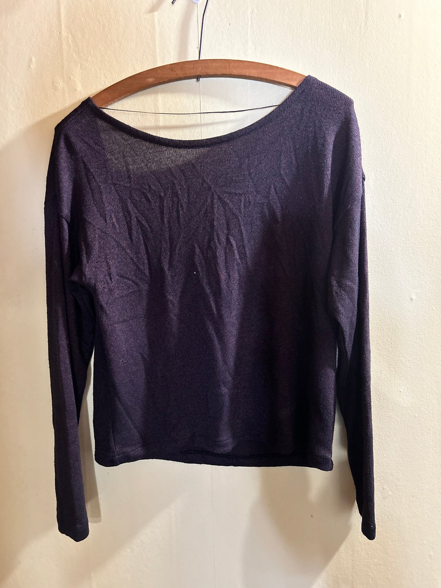 Noisy may xs dark purple low back long sleeve shirt